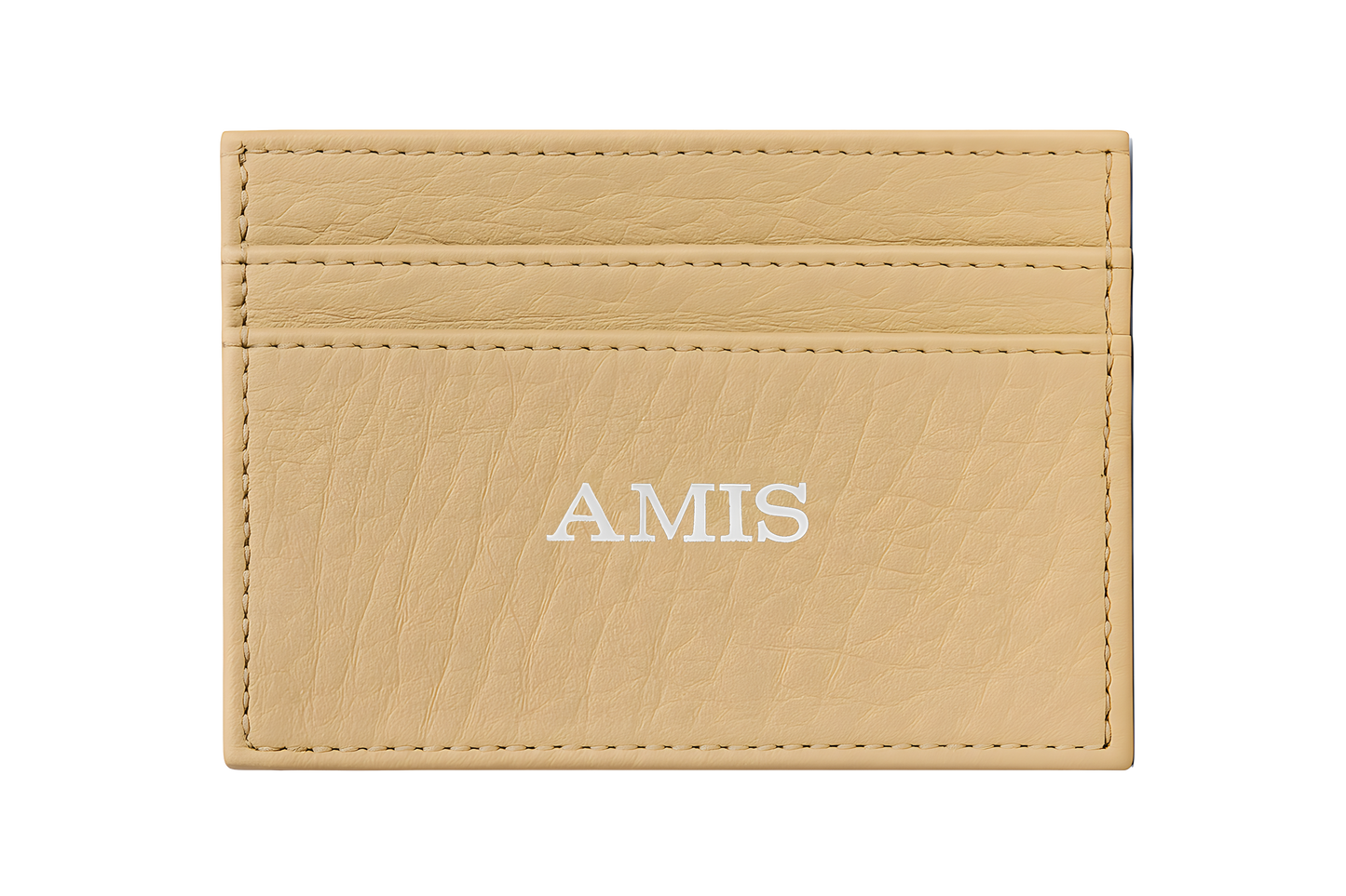 cream ostrich leather card holder