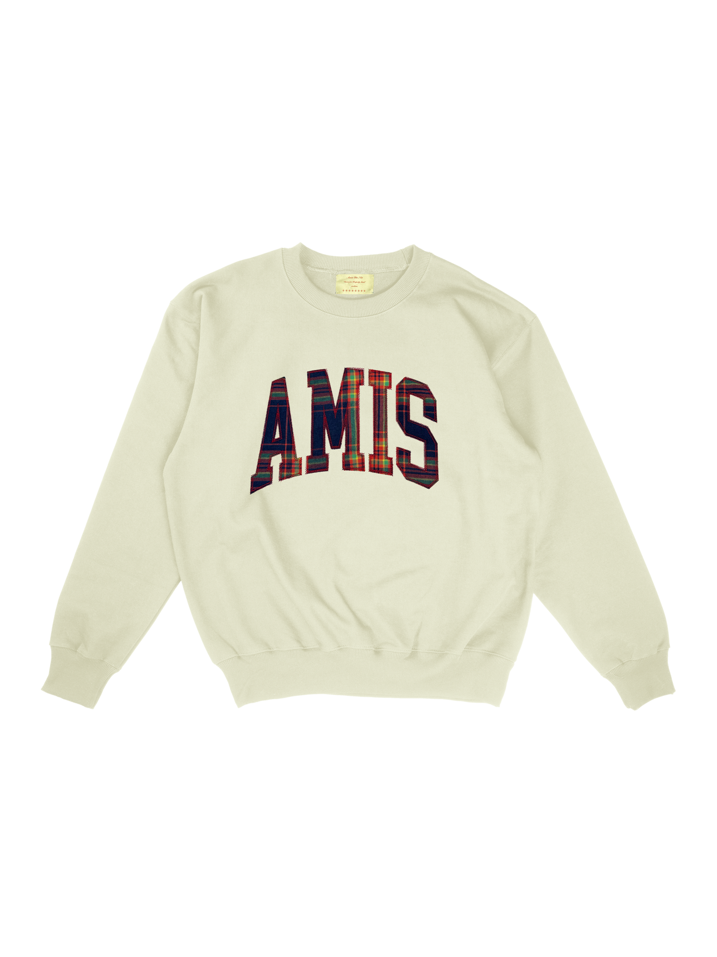 cream crewneck w/ amis embroidered