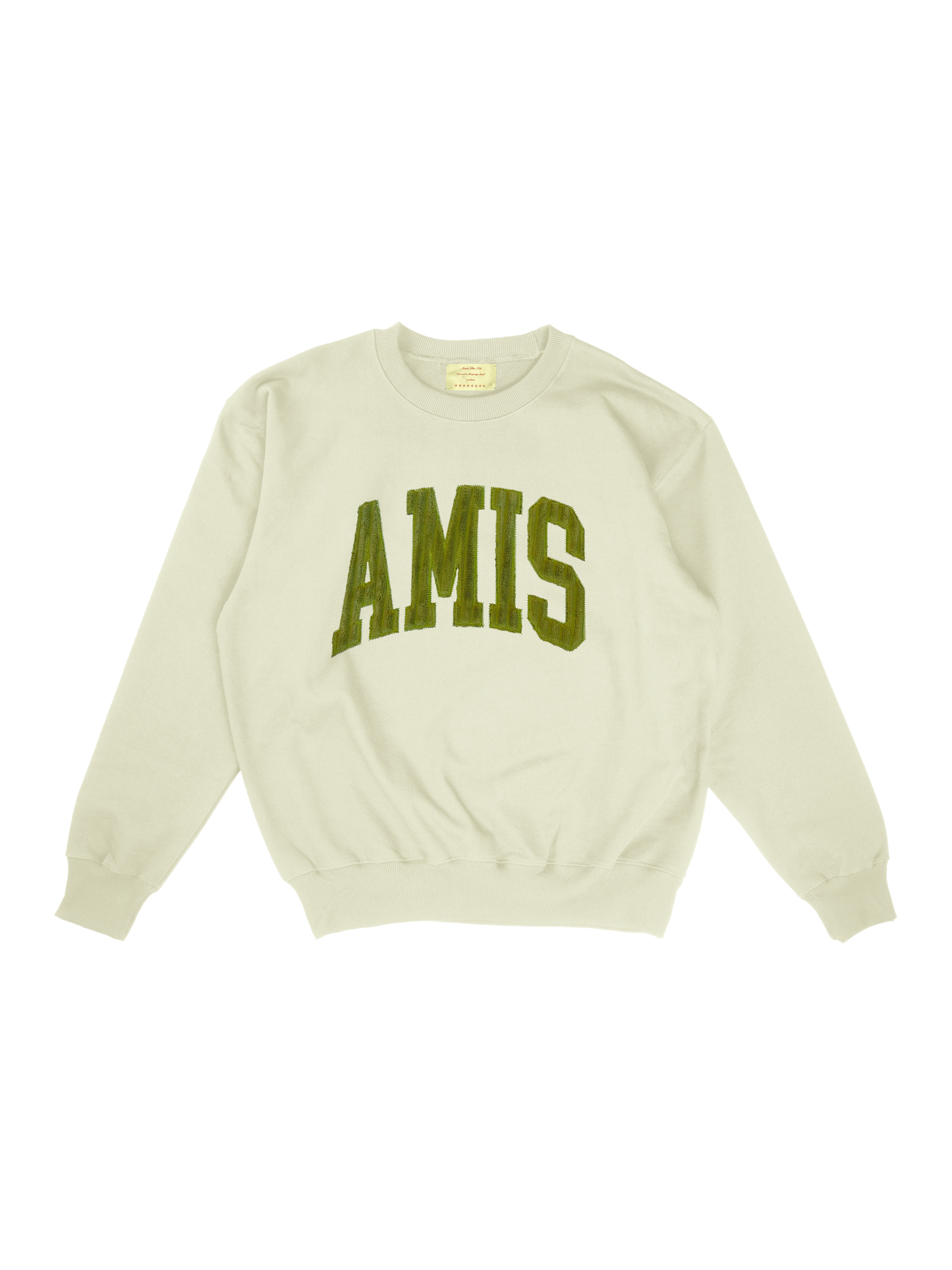 cream crewneck w/ amis embroidered