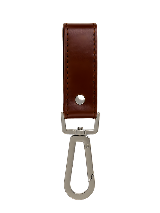 brown leather keychain
