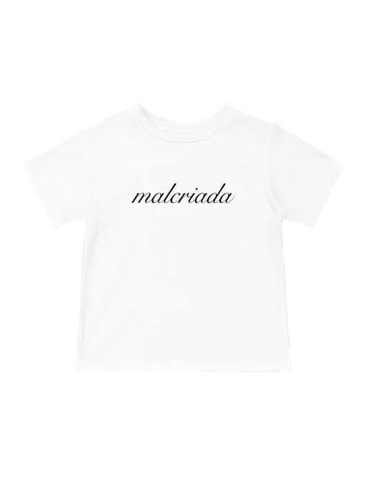 malcriada white baby tee