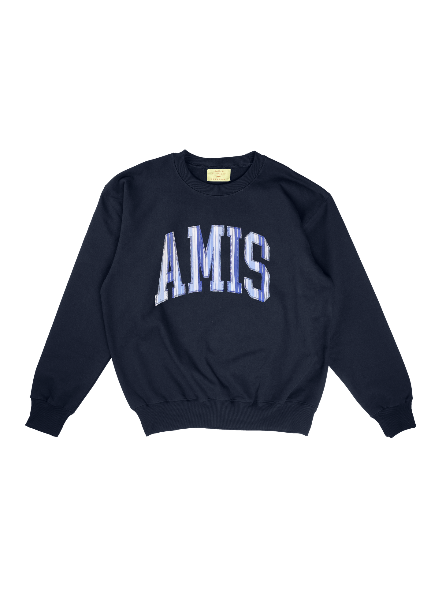 navy blue crewneck w/ amis embroidered