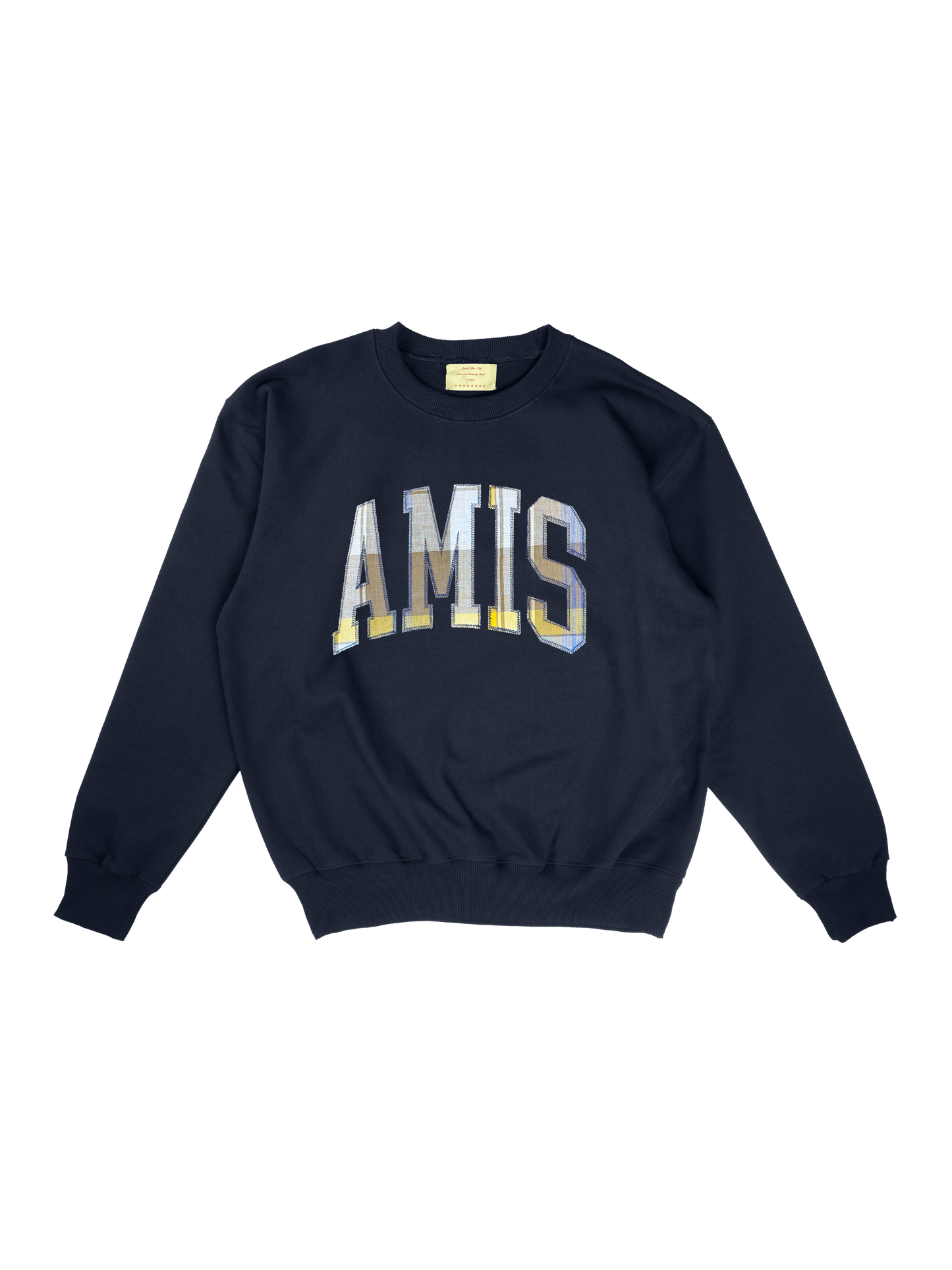 navy blue crewneck w/ amis embroidered