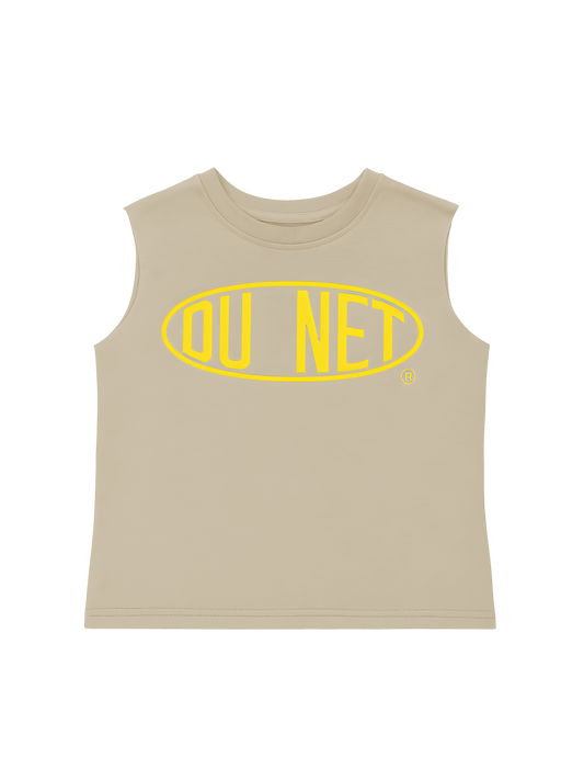 no sleeve beige dupont tee