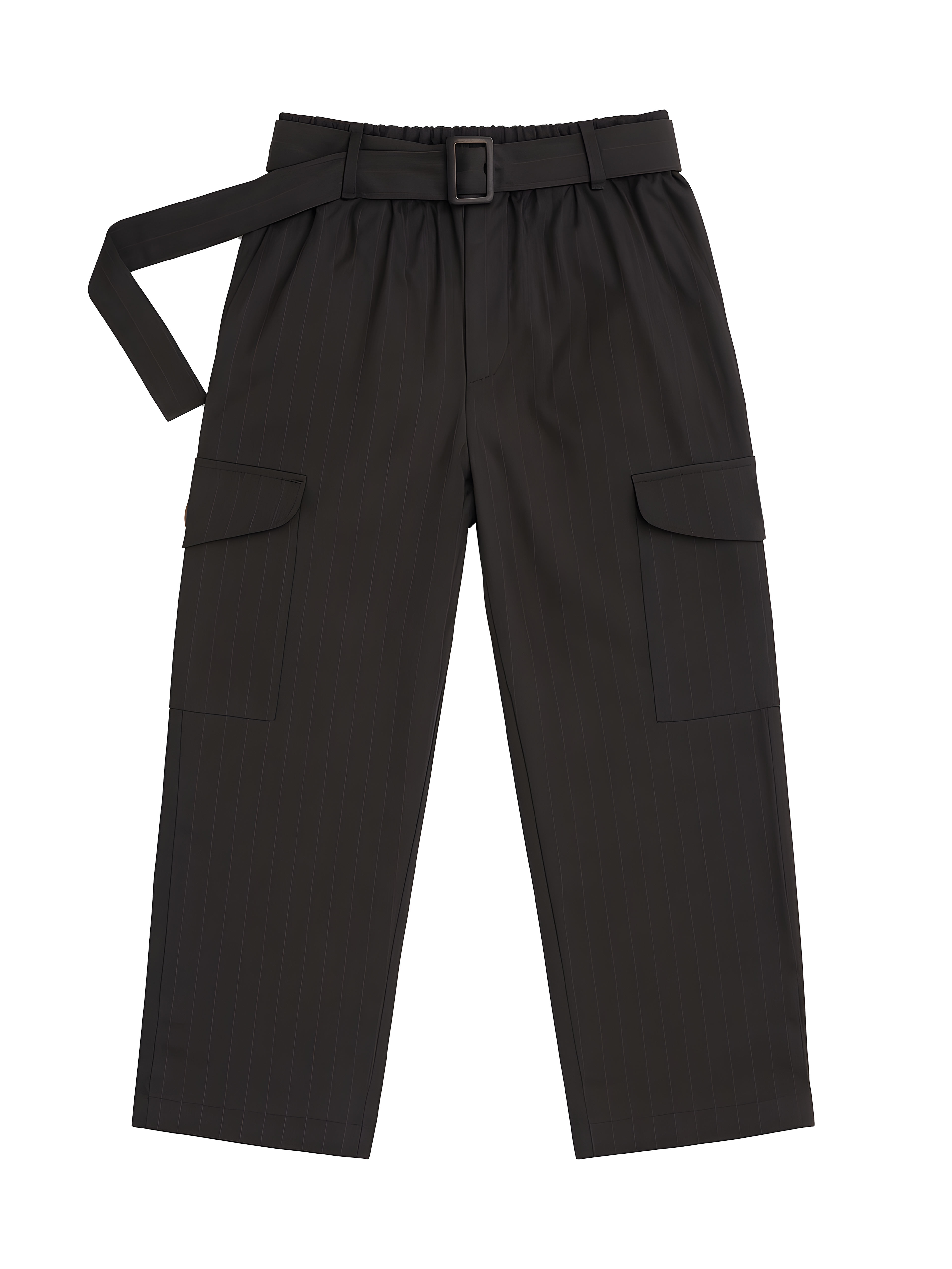 striped tailored black cargo pant