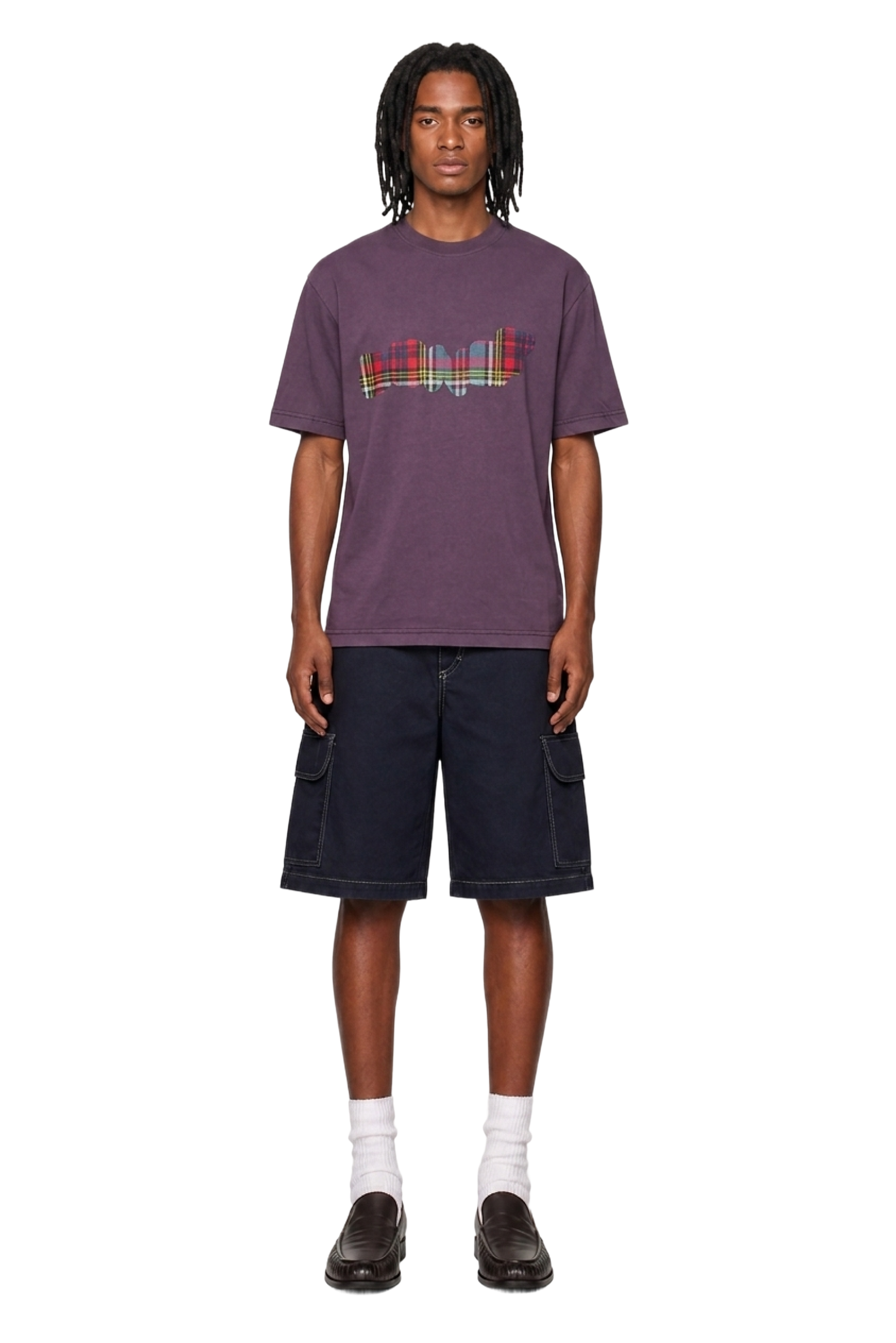 Purple tee DUNET BUBBLE - tartan