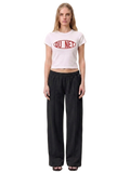 White baby tee DUPONT - Red