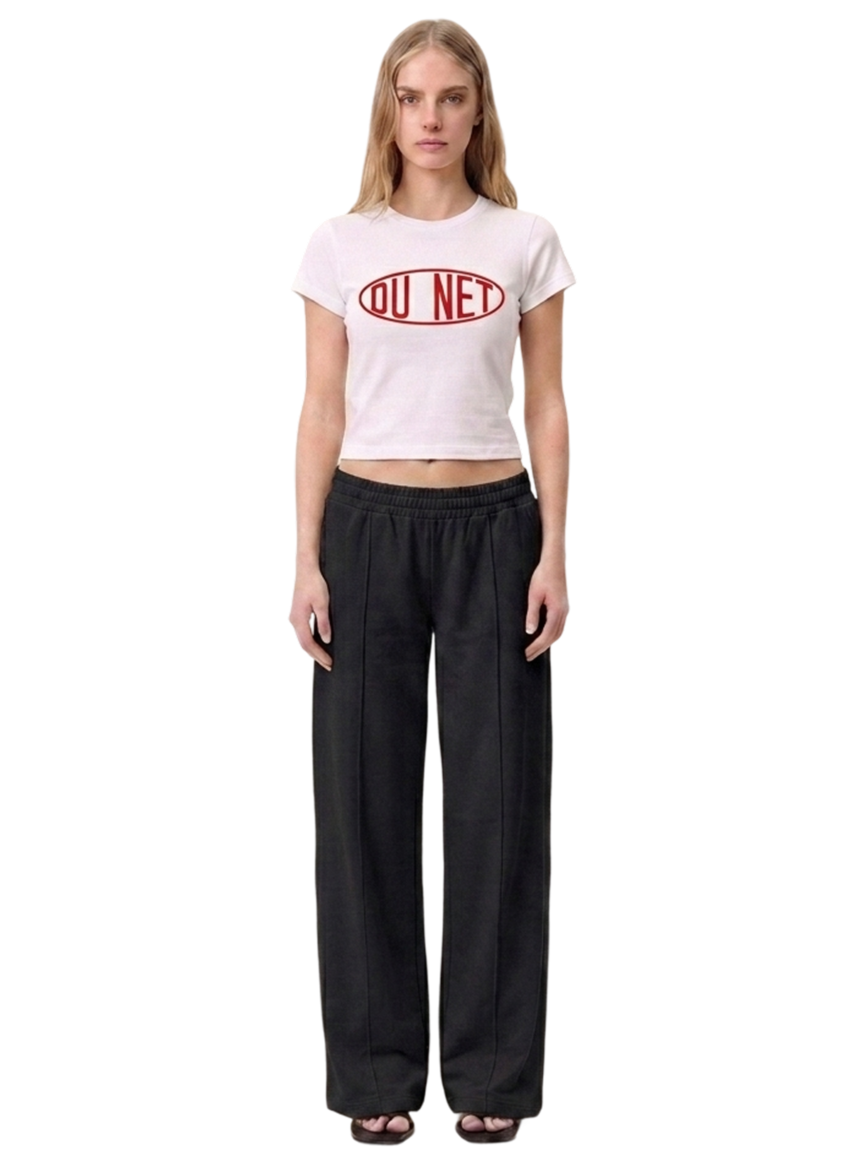 White baby tee DUPONT - Red