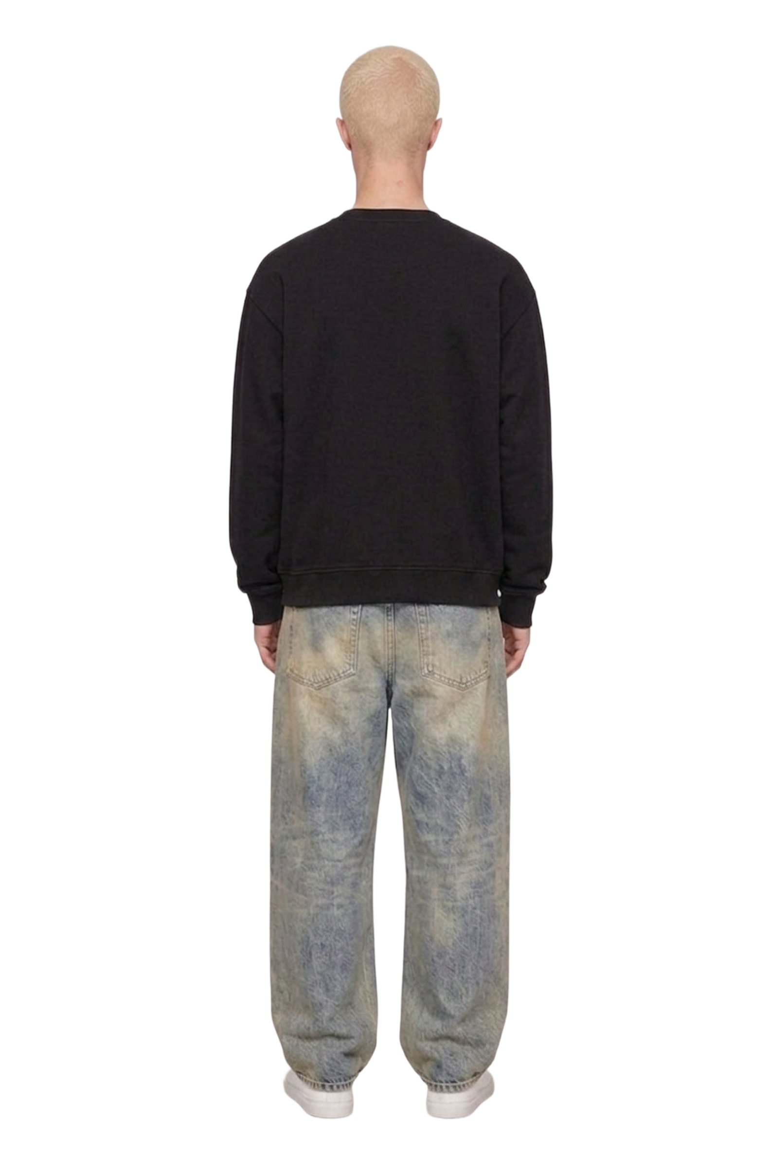 Black crewneck DUNET BUBBLE - green