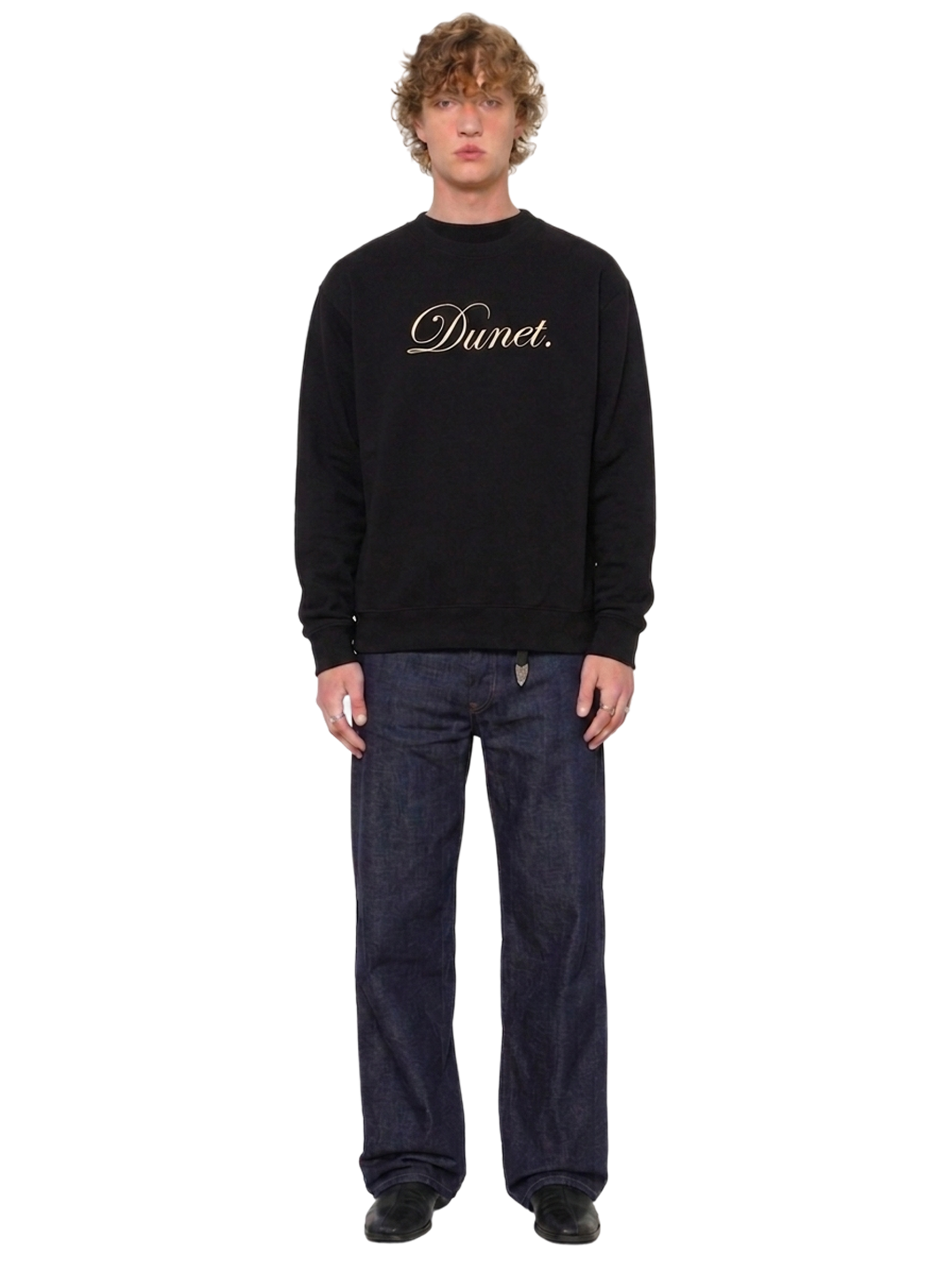Black crewneck DUNET ELEGANTE - Cream