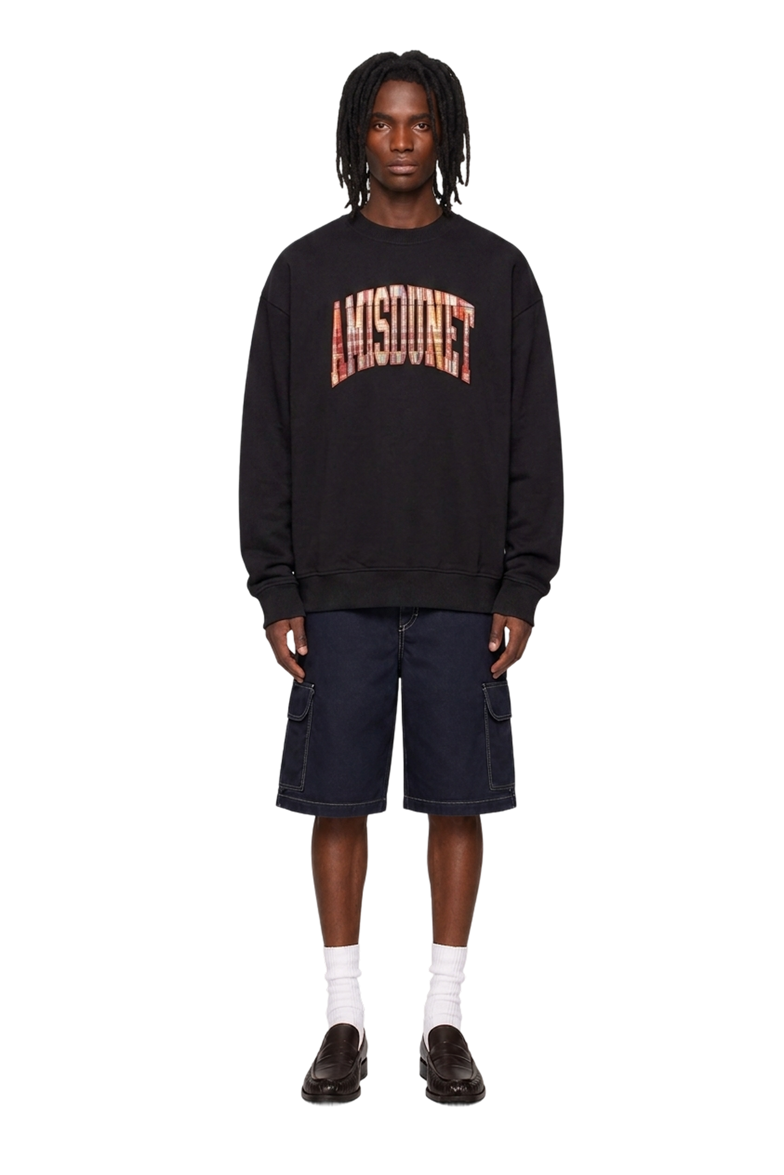 Black crewneck AMISDUNET - tartan