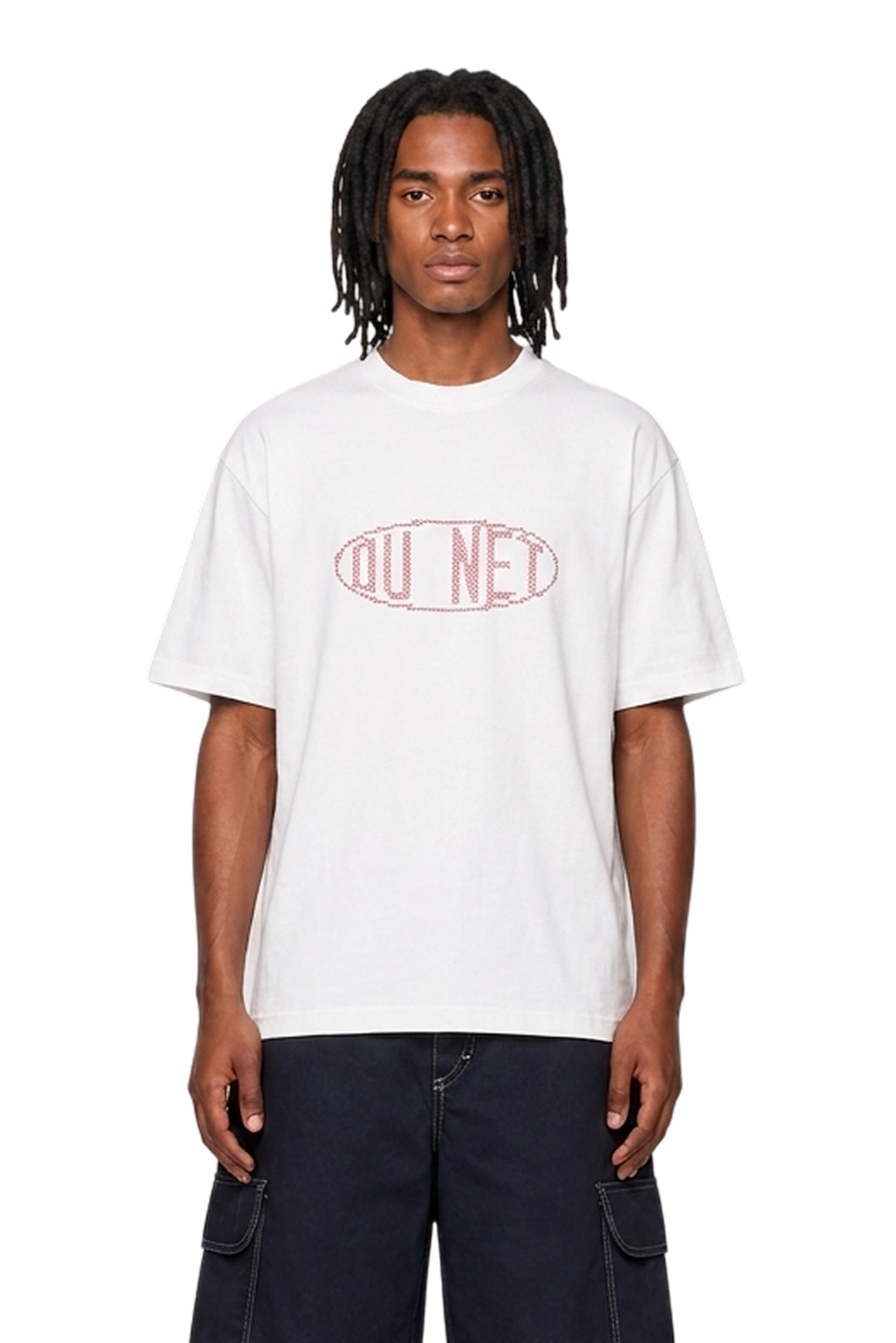 White tee DUPONT PIXEL - red