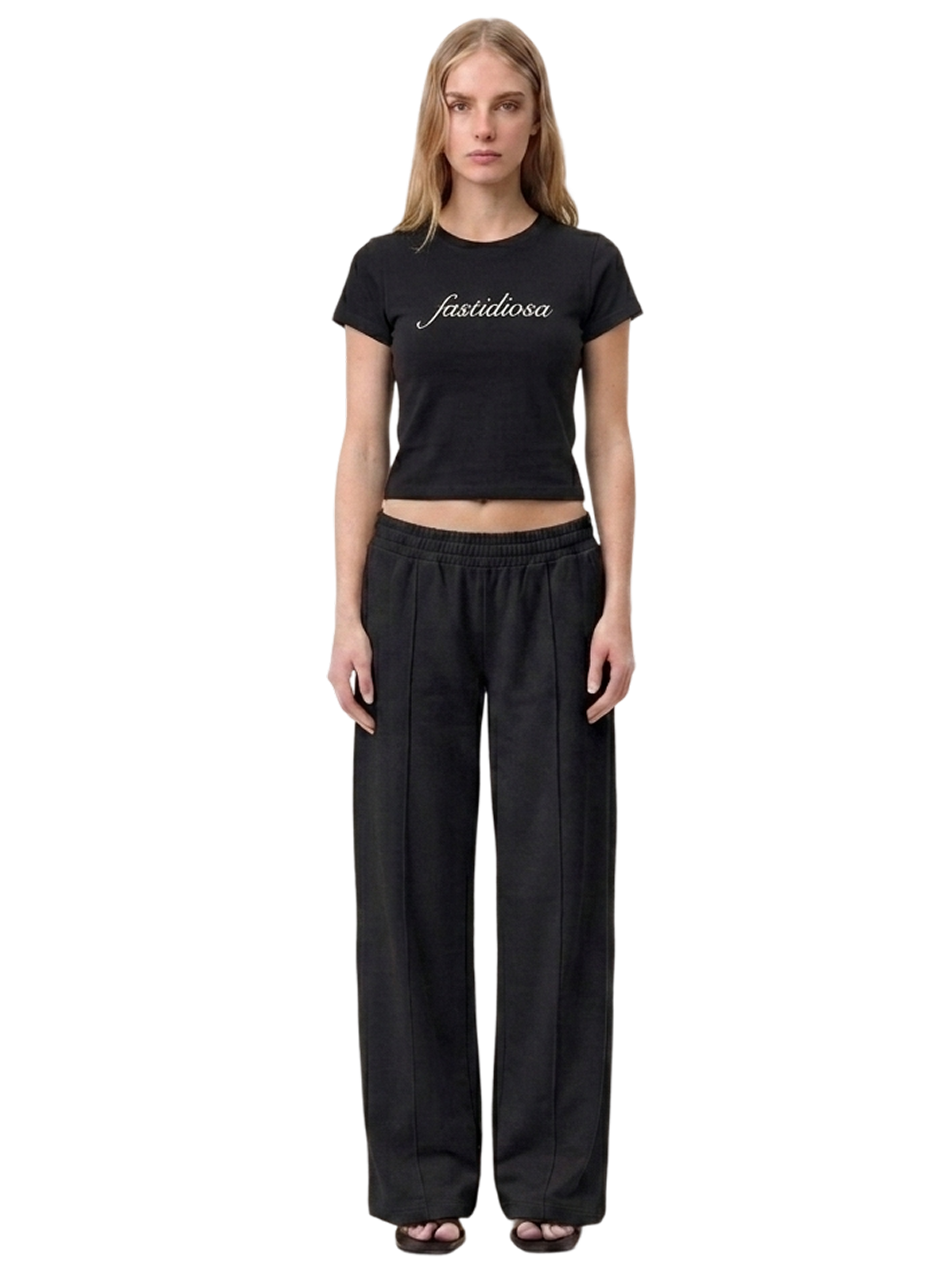 Black baby tee FASTIDIOSA - White