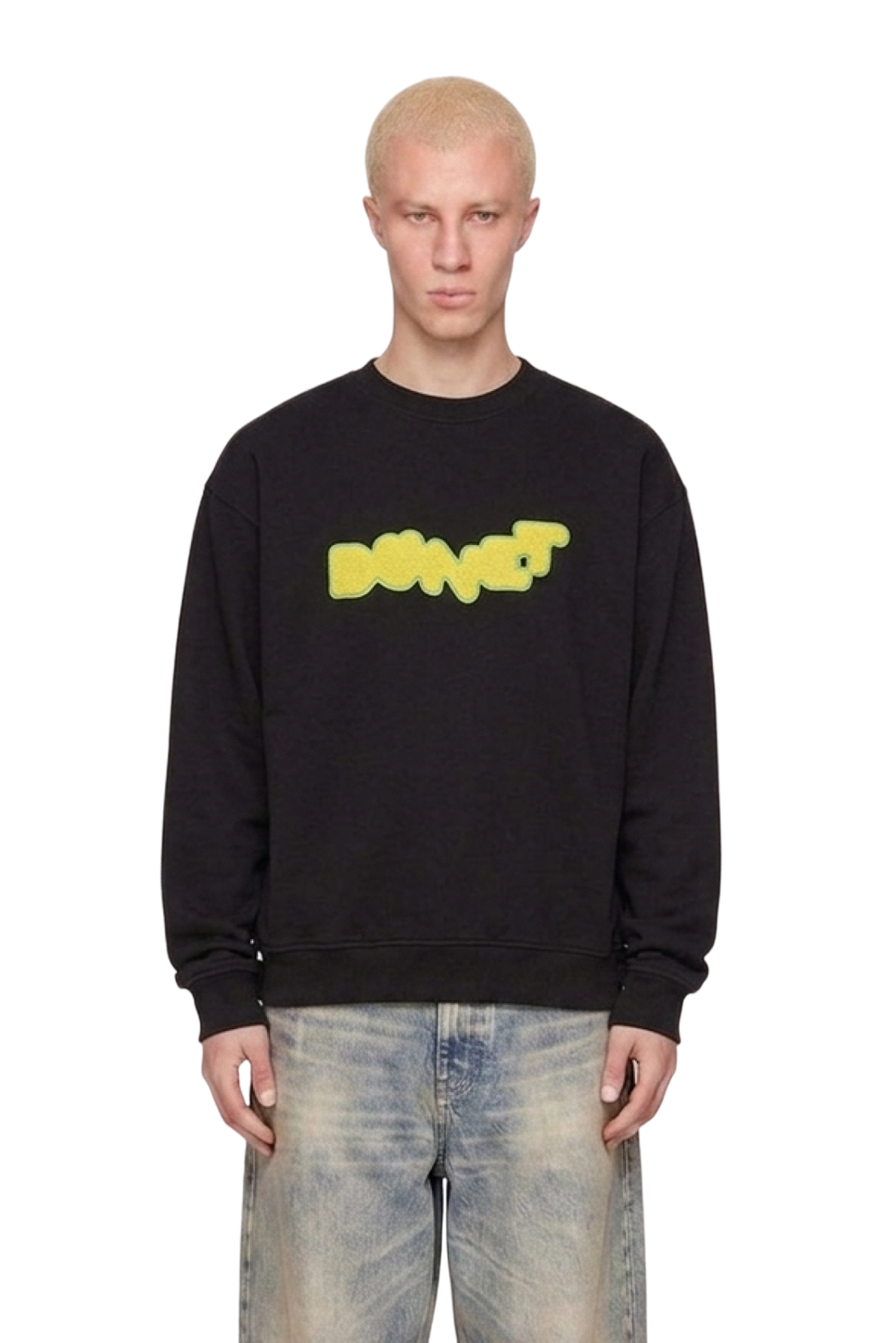 Black crewneck DUNET BUBBLE - green