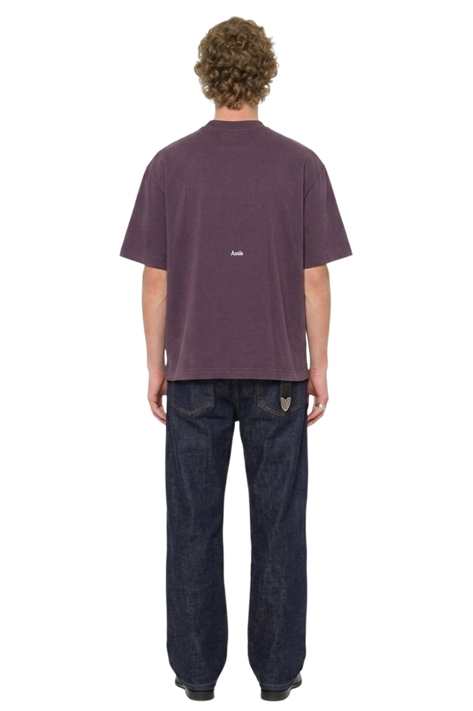 Purple tee AMISDUNET DRAGGED - white