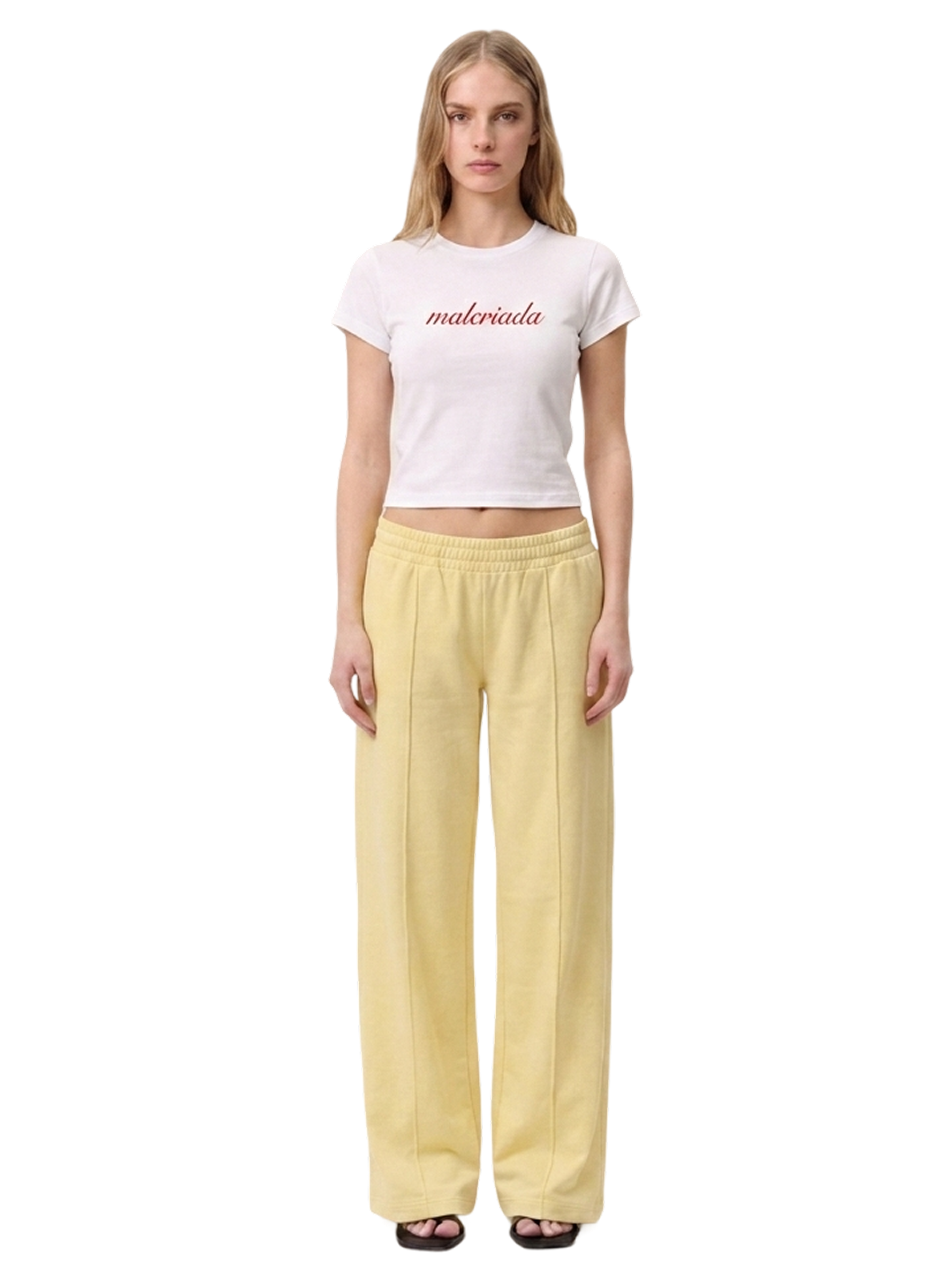 White baby tee MALCRIADA - limited edition
