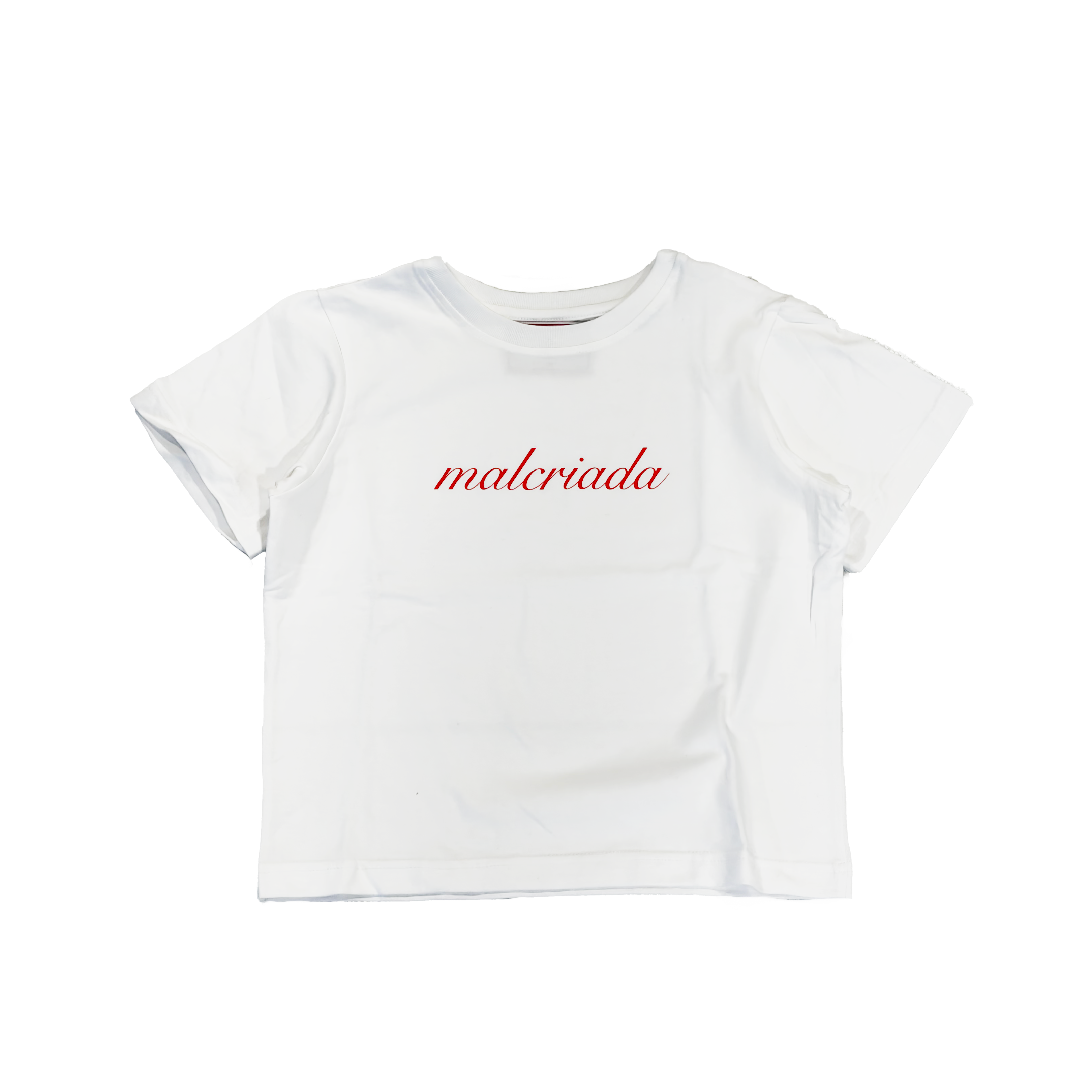 White baby tee MALCRIADA - limited edition