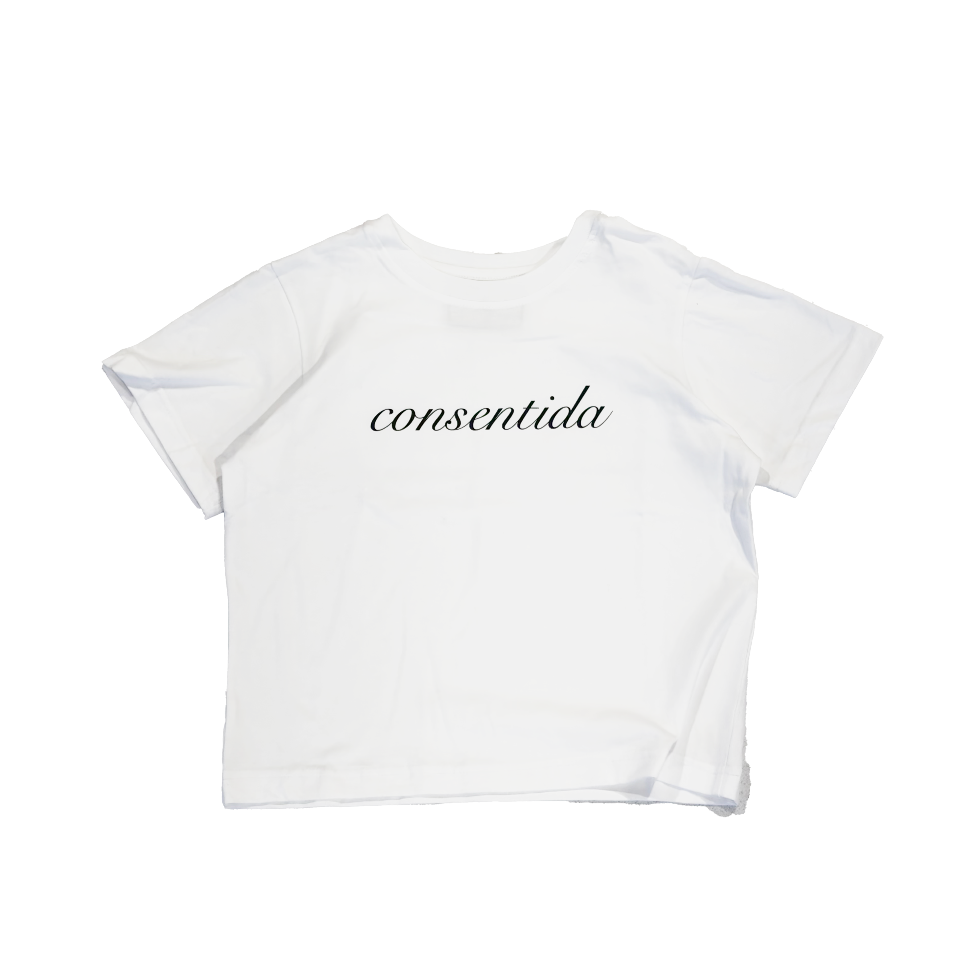 White baby tee CONSENTIDA - Black