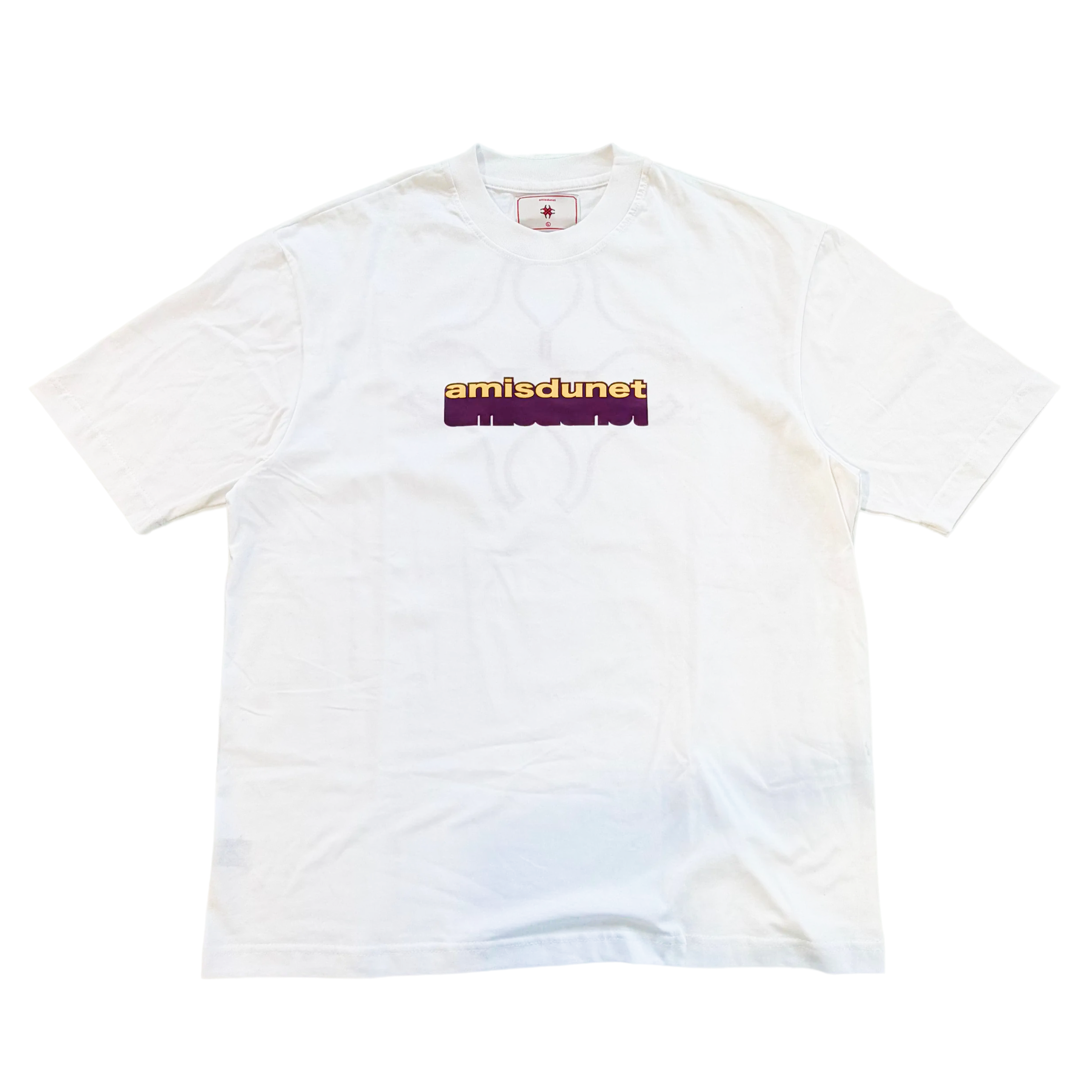 White tee AMISDUNET DRAGGED - purple