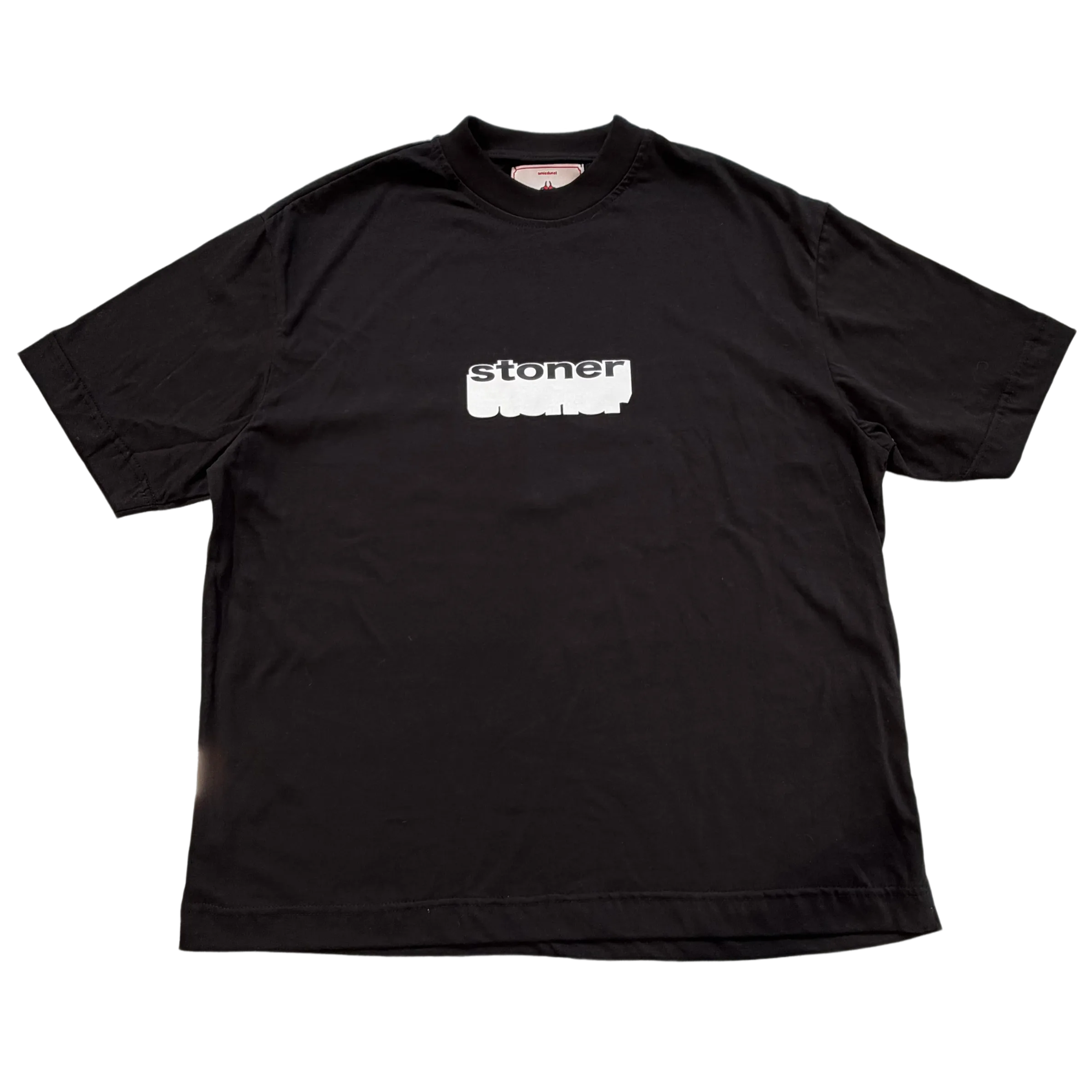 Black tee STONER DRAGGED - white