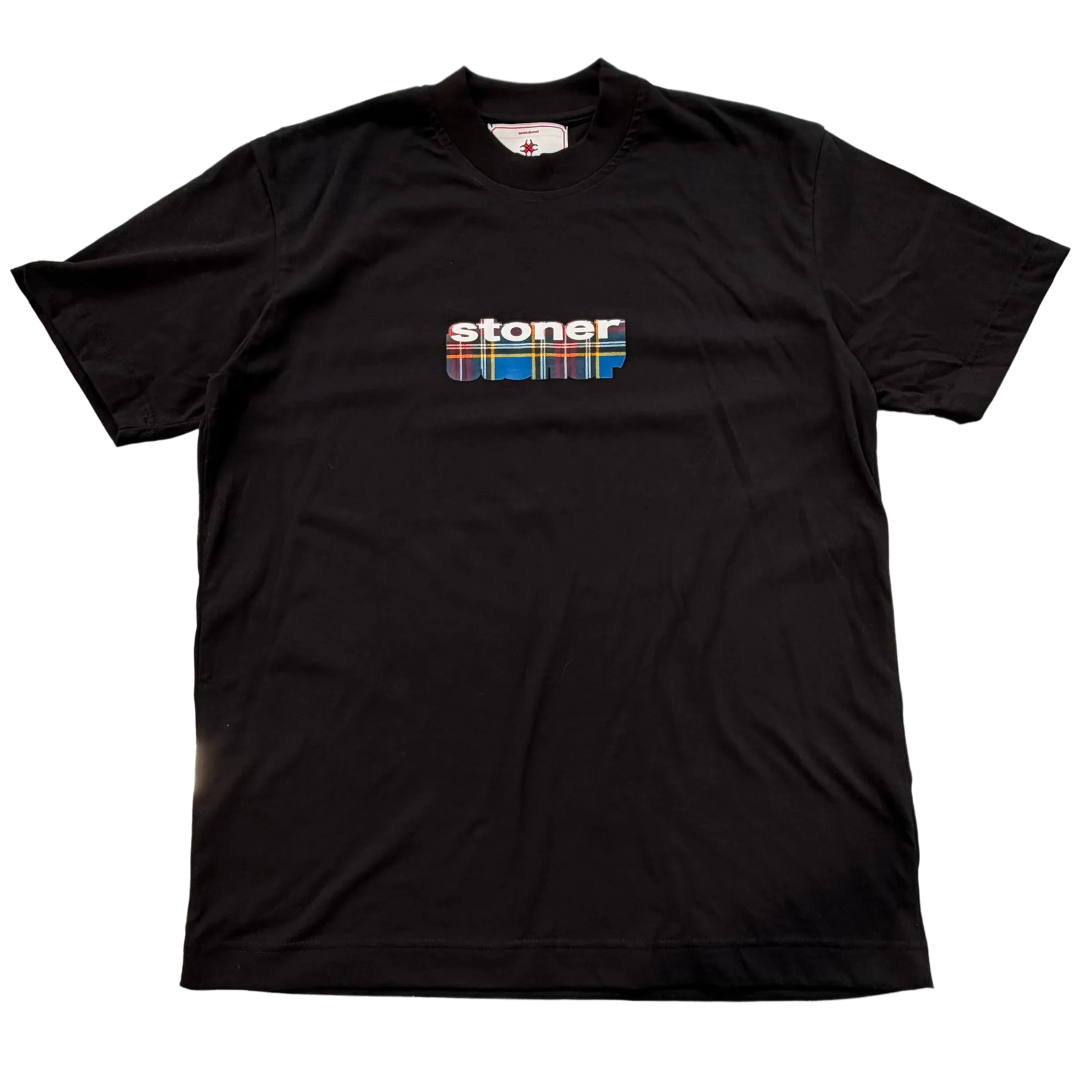 Black tee STONER DRAGGED - tartan