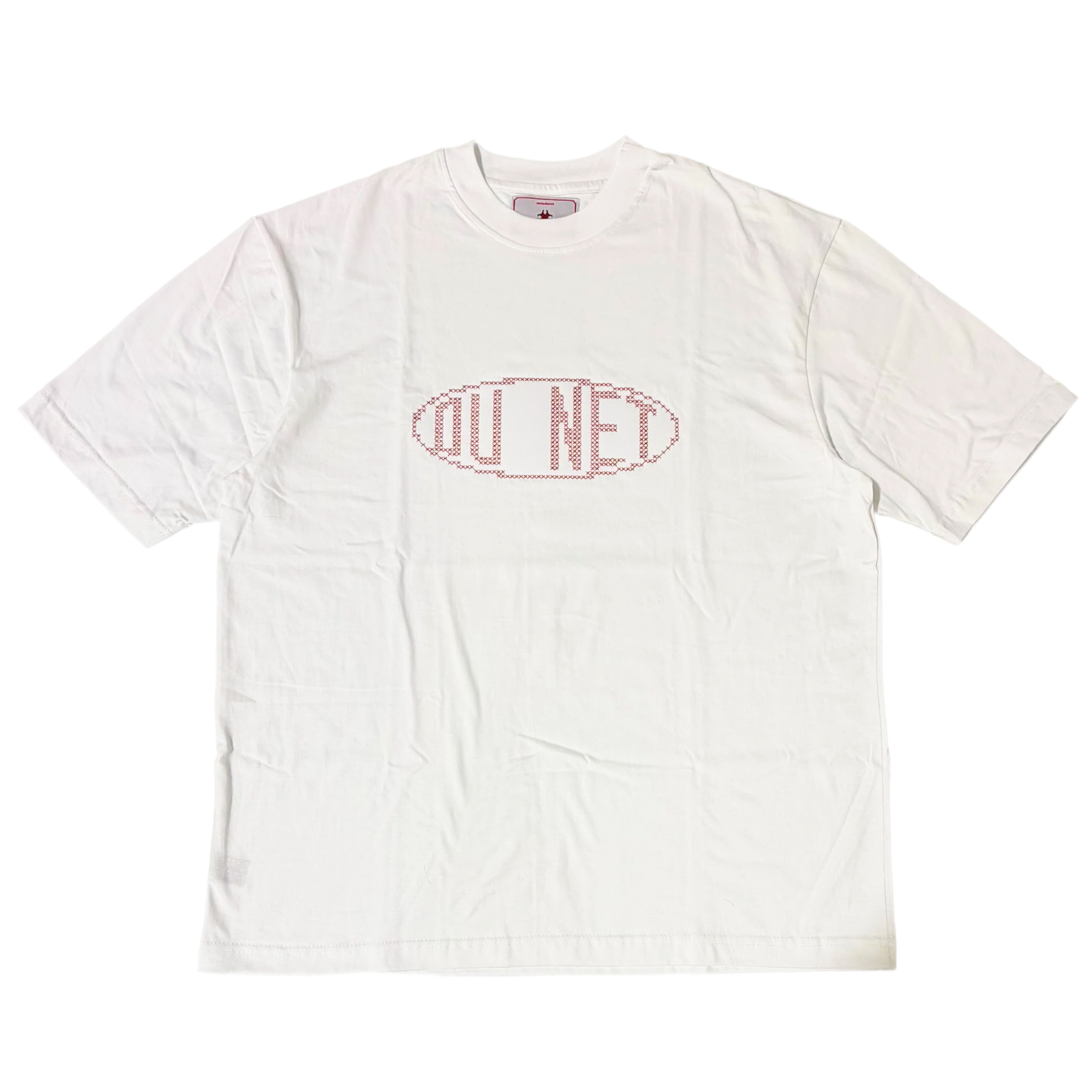 White tee DUPONT PIXEL - red