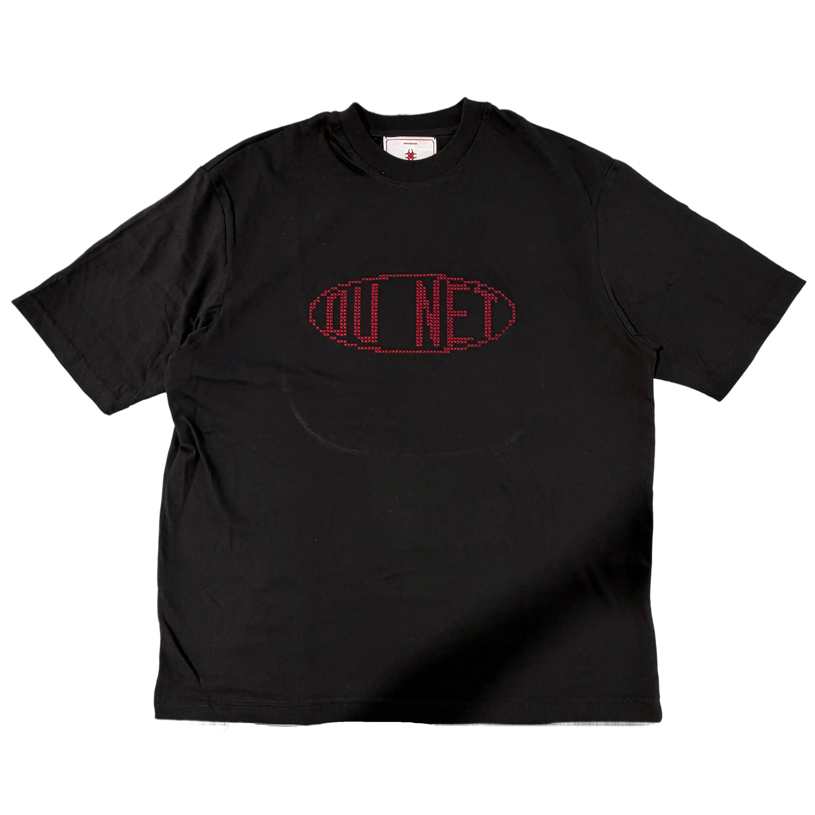 Black tee DUPONT PIXEL - red