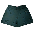 Forest green weed sweatshorts