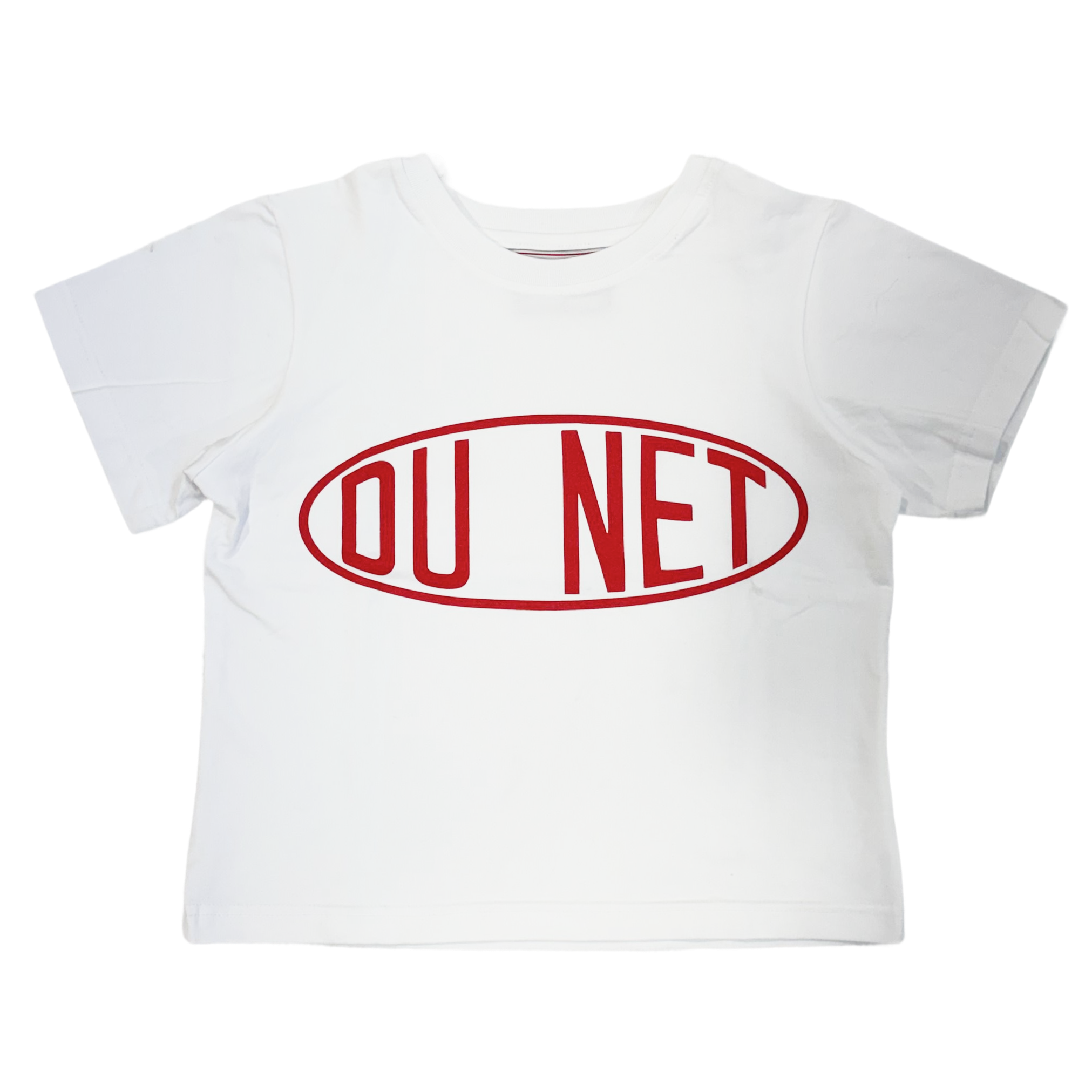 White baby tee DUPONT - Red