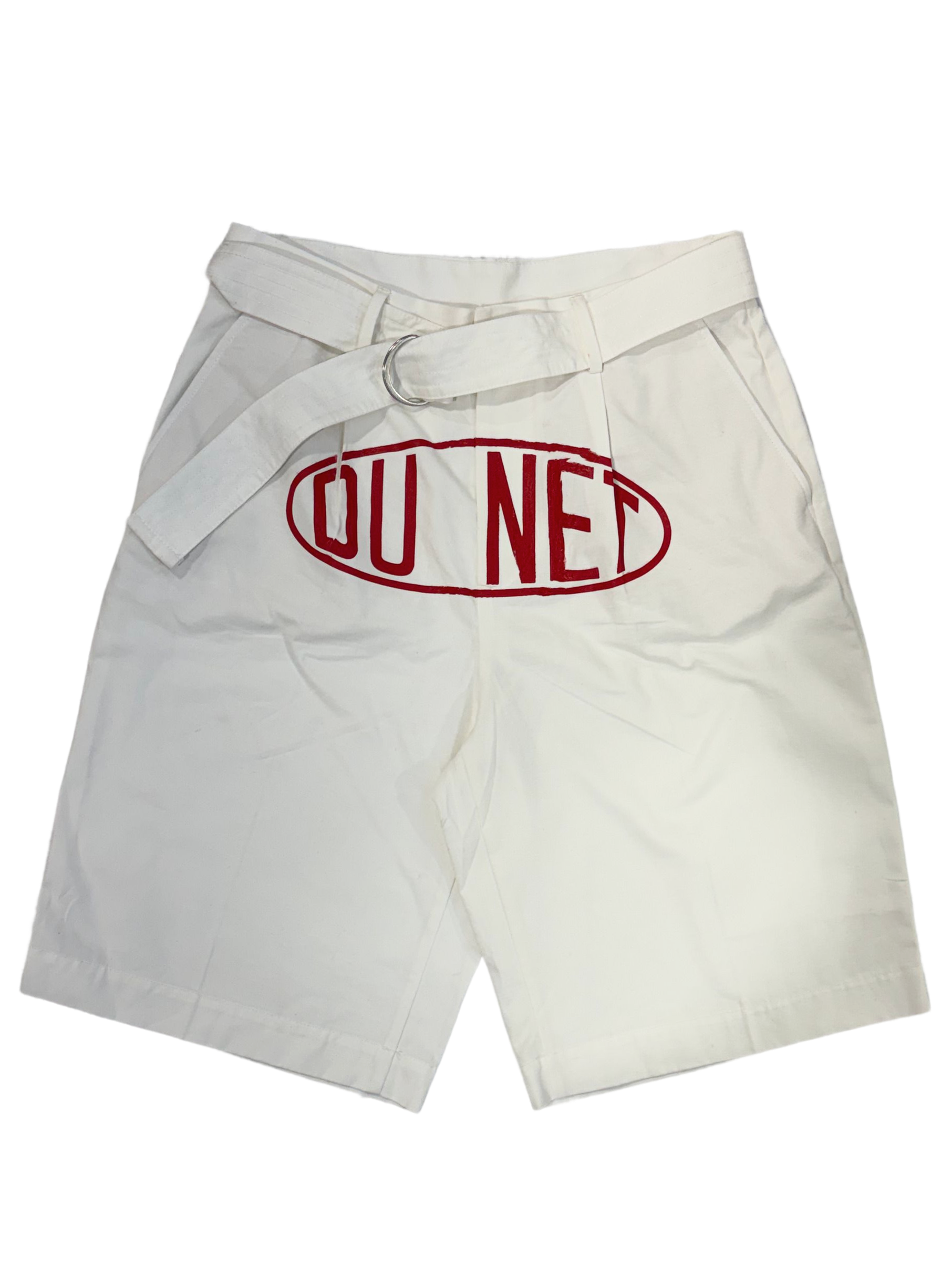 White jort DUPONT - Red  / Repurposed