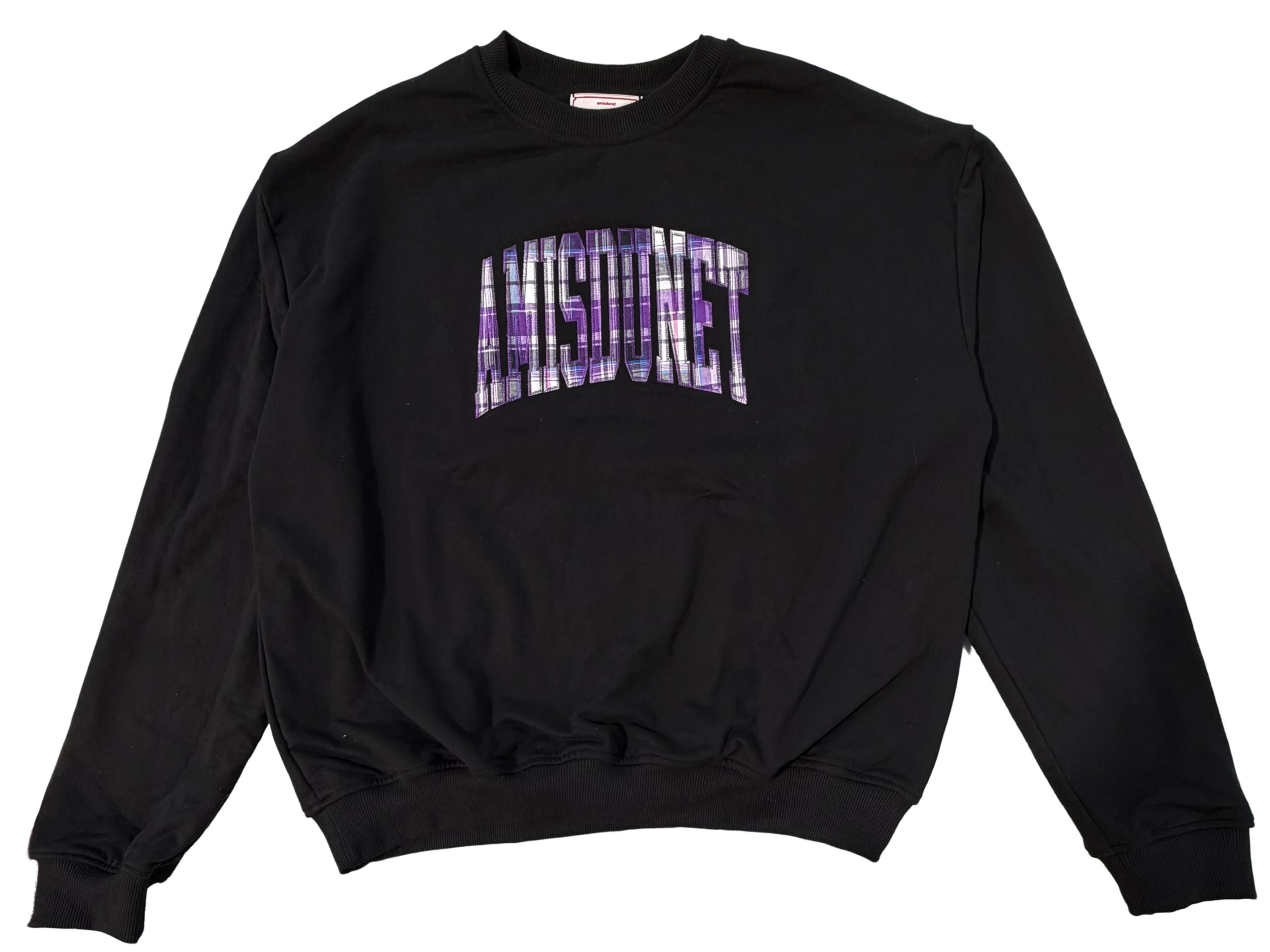 Black crewneck AMISDUNET - tartan