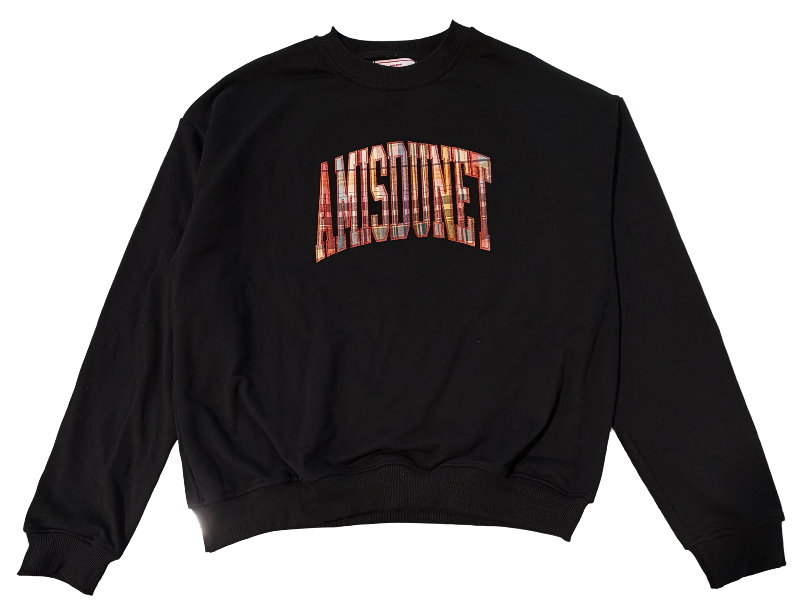 Black crewneck AMISDUNET - tartan