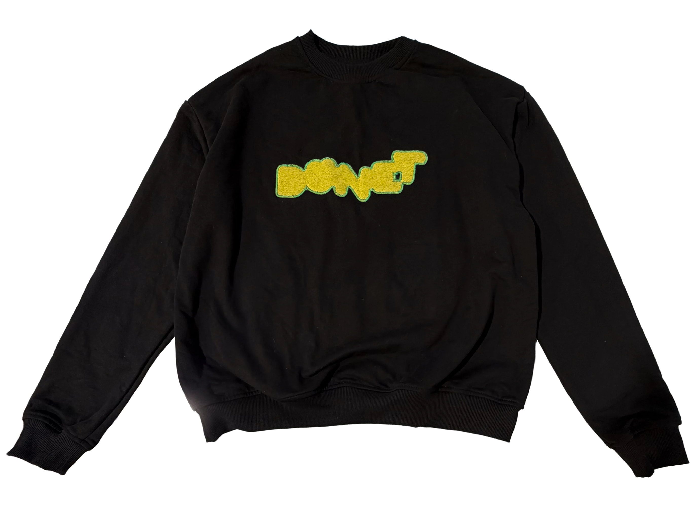 Black crewneck DUNET BUBBLE - green
