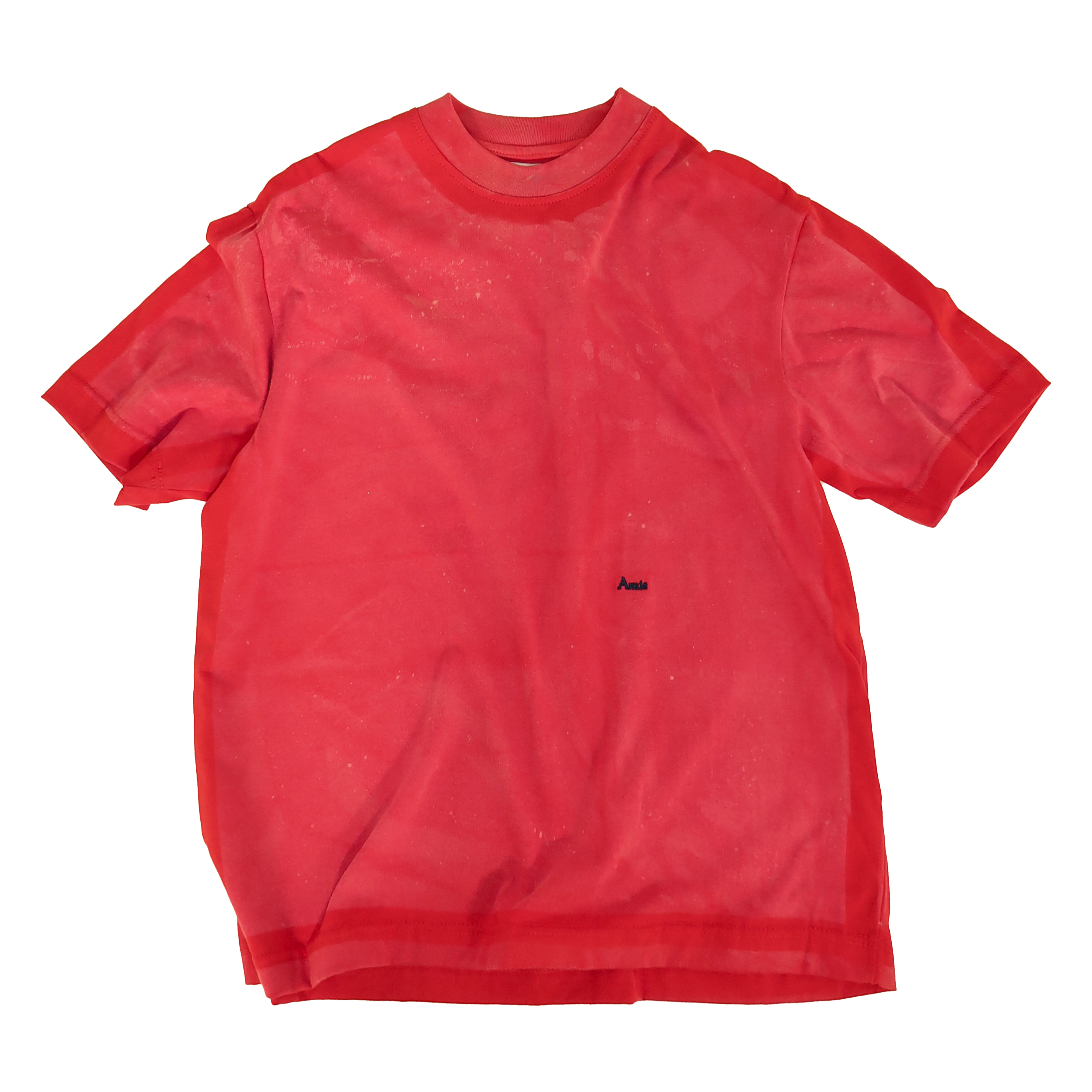 Red bleached shirt AMIS EMBROIDERED - Navy blue