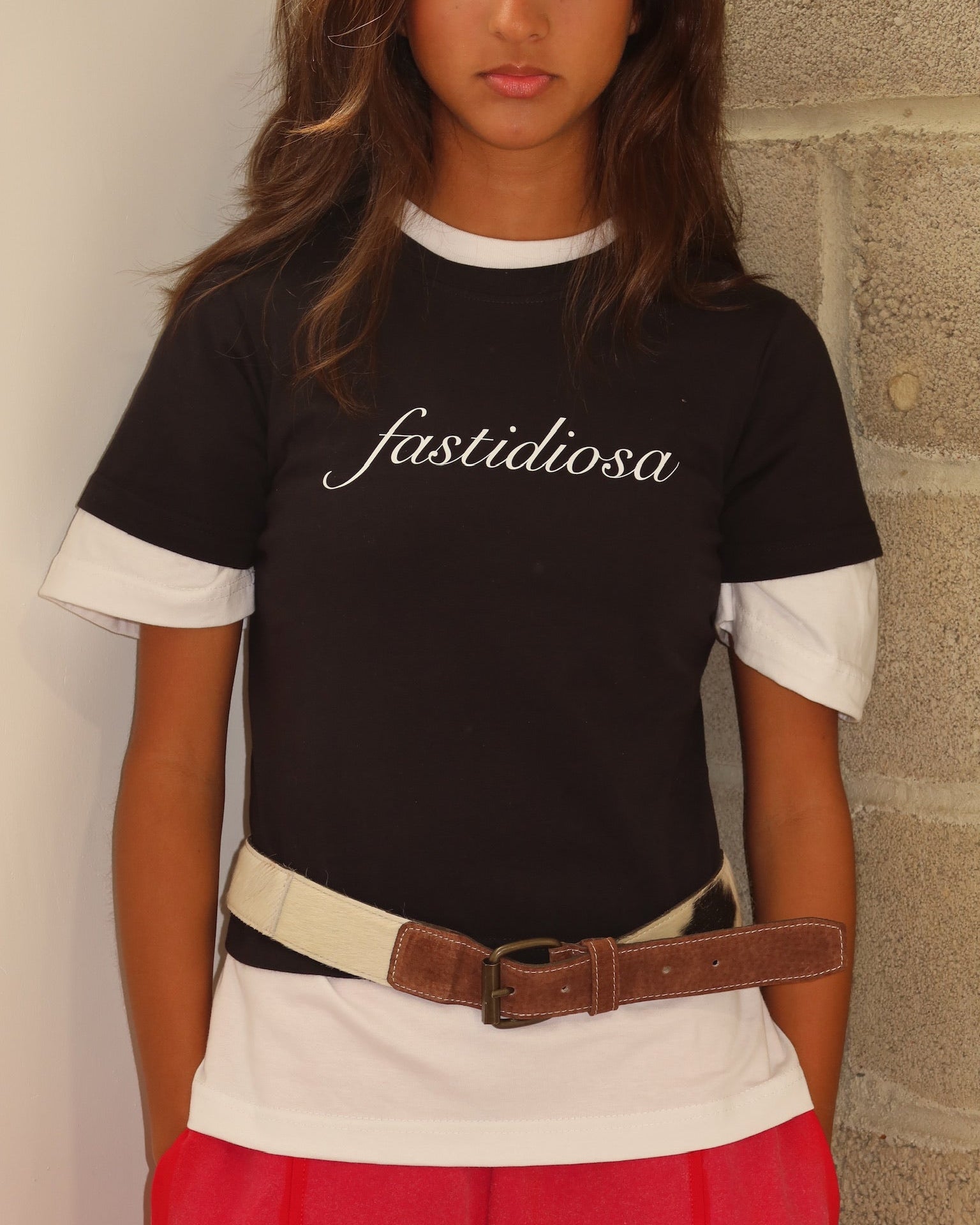 Black baby tee FASTIDIOSA - White