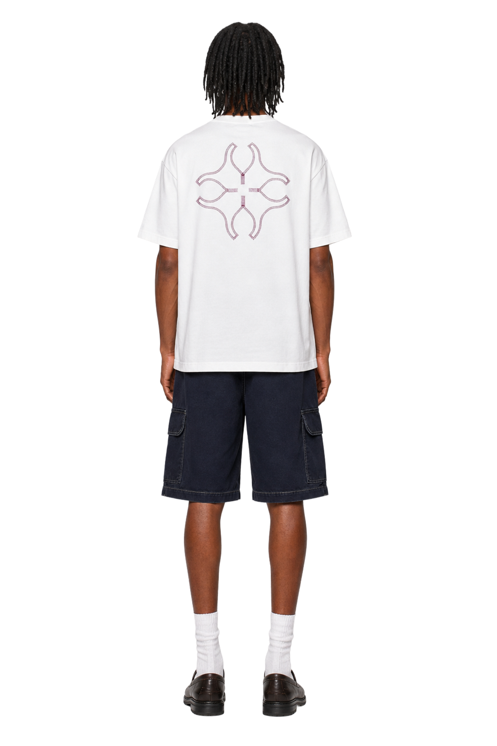 White tee AMISDUNET DRAGGED - purple