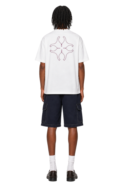 White tee AMISDUNET DRAGGED - purple