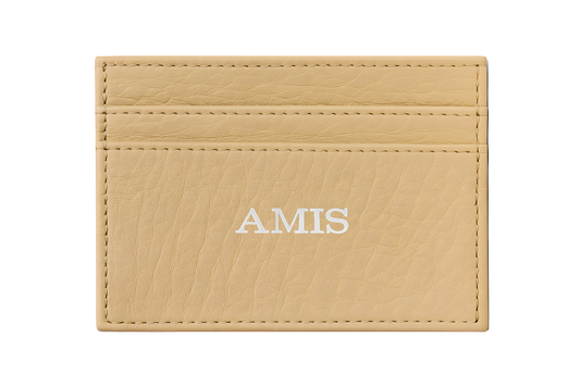 cream ostrich leather card holder