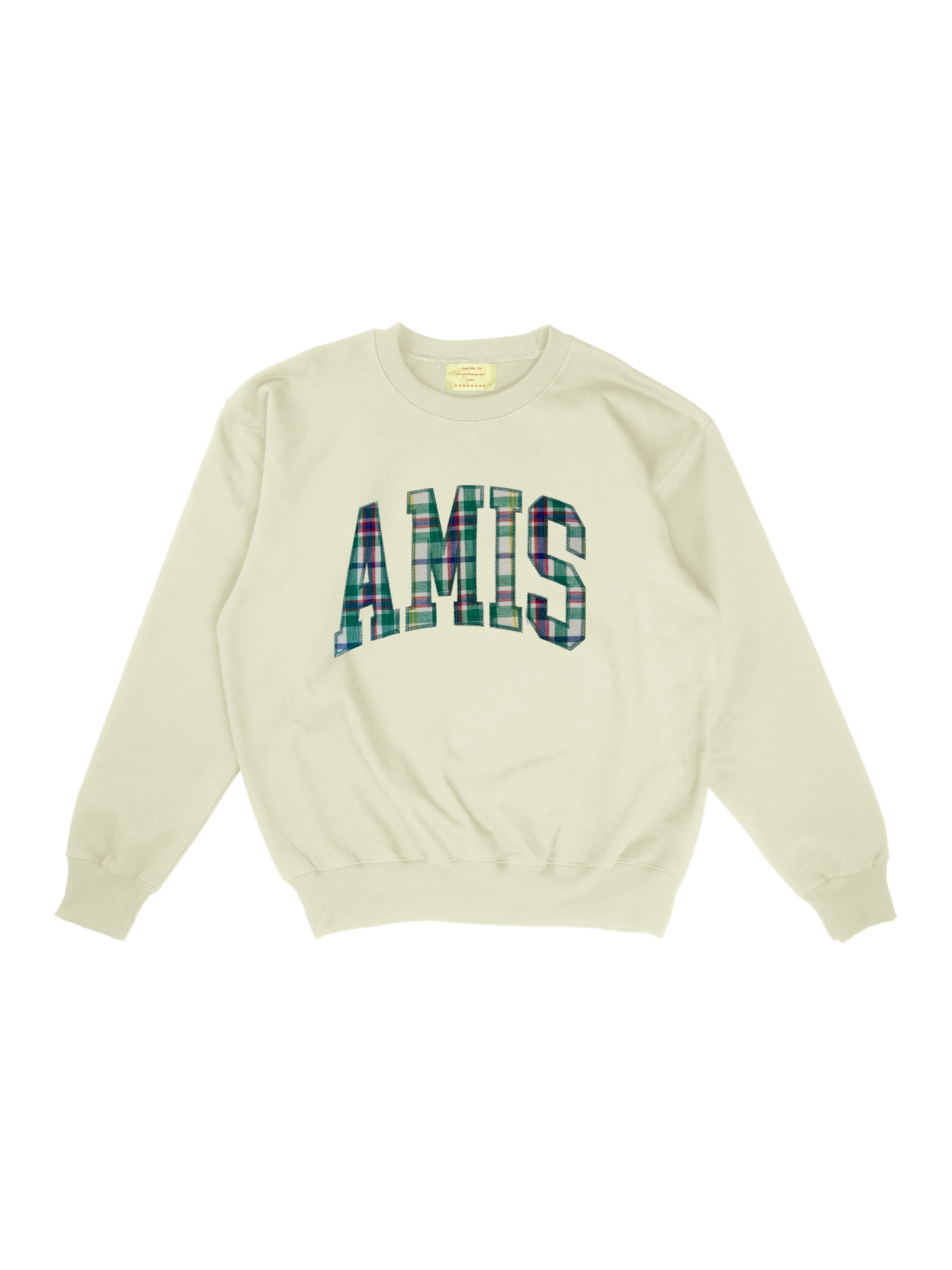 cream crewneck w/ amis embroidered