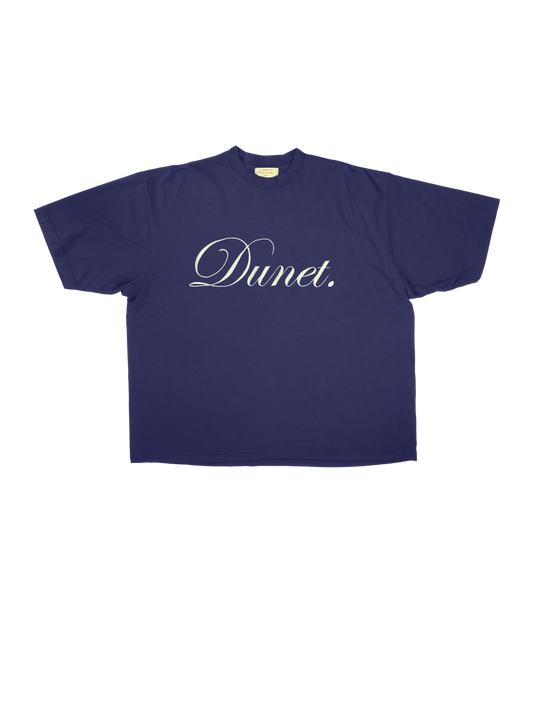 embroidered dunet navy blue tee