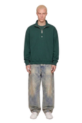Forest green half zip ESTRELLA DUNET - Cream