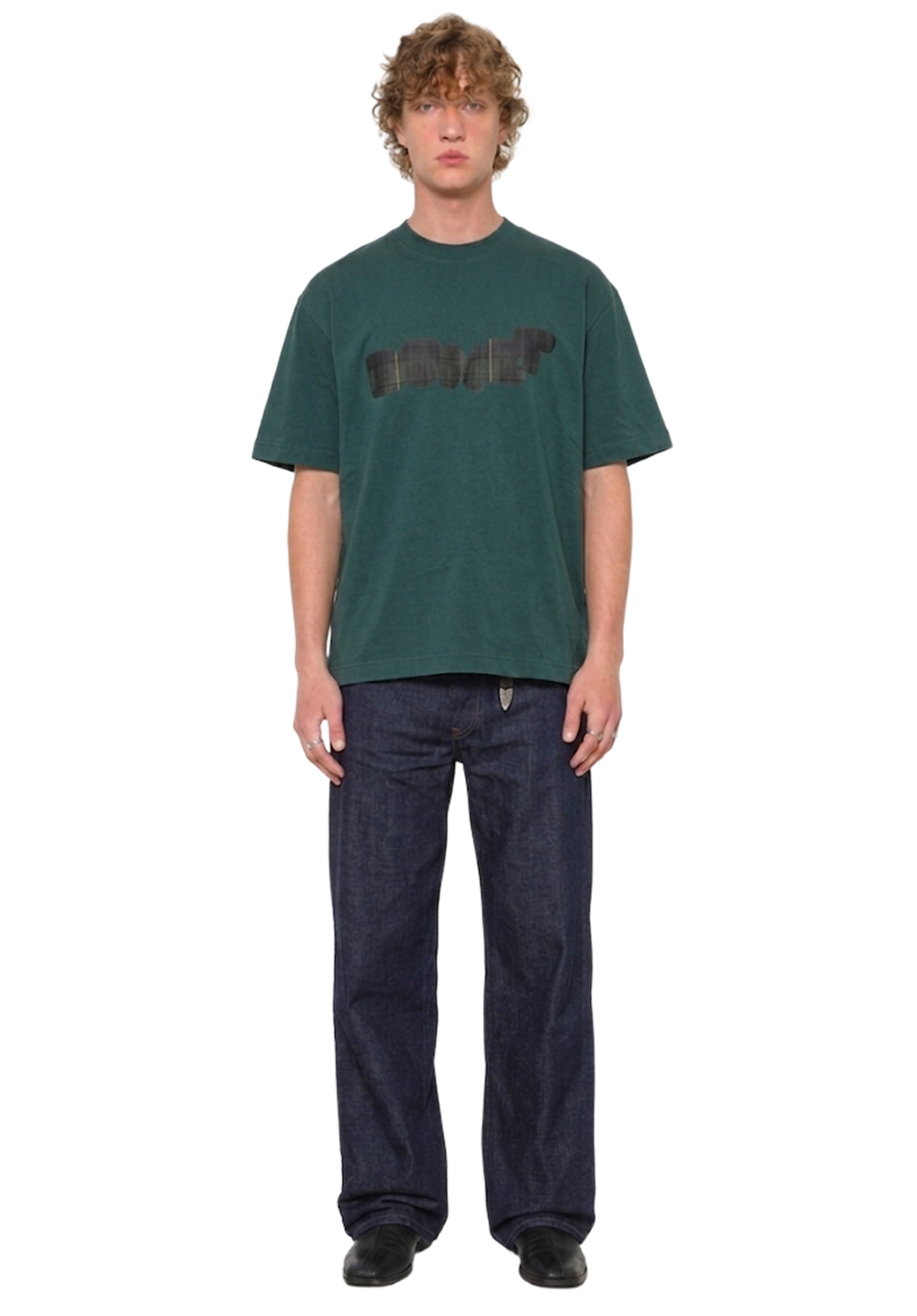 Forest green tee DUNET BUBBLE - tartan