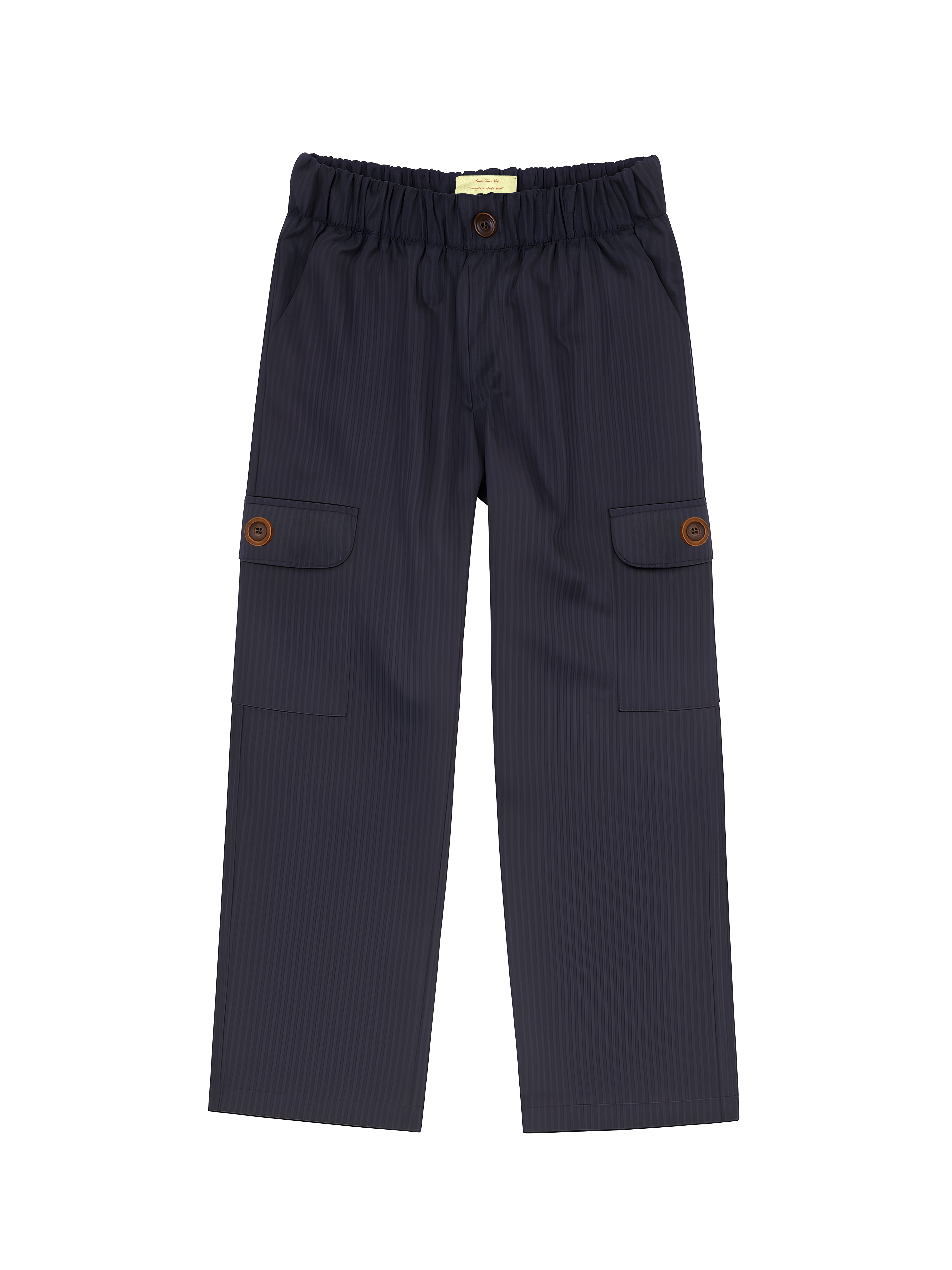 striped tailored navy blue cargo pant