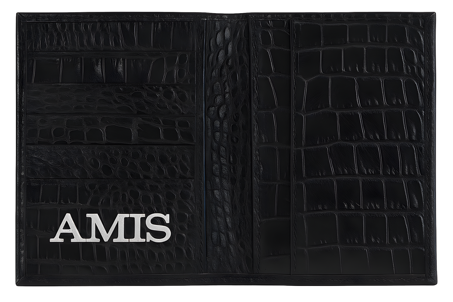 black croc leather passport holder